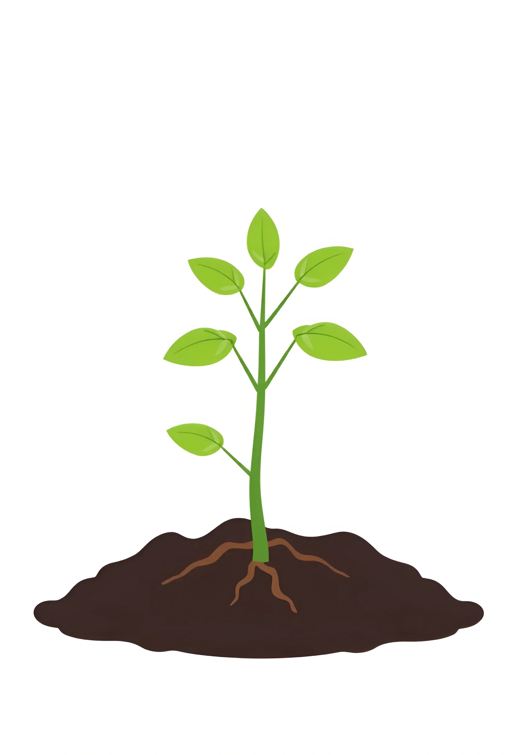Scribbles Roots Young Plant Growing in Soil with Visible Roots - Free Download - AI ...