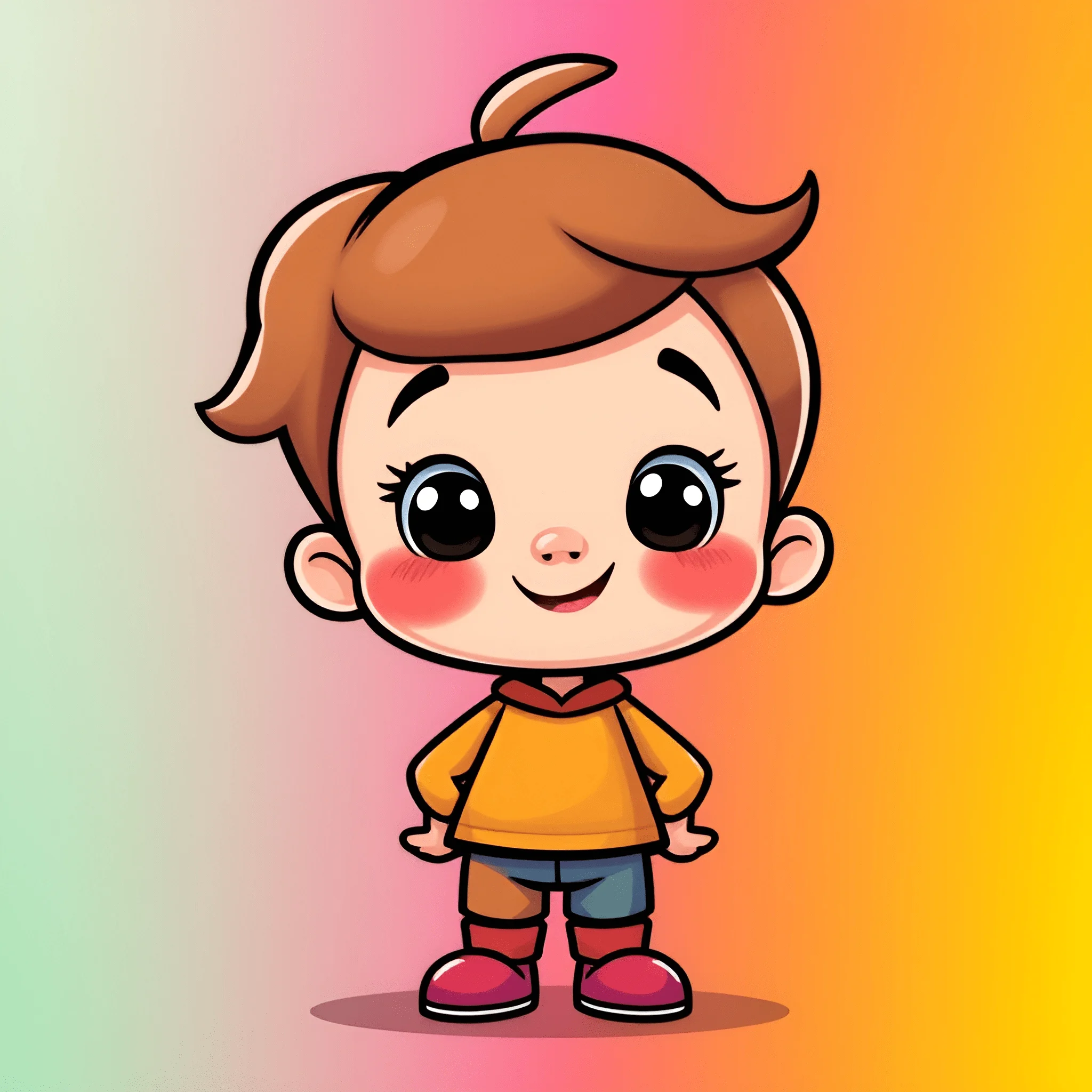 Cartoon Child Character Illustration - Free Download - AI Scribbles