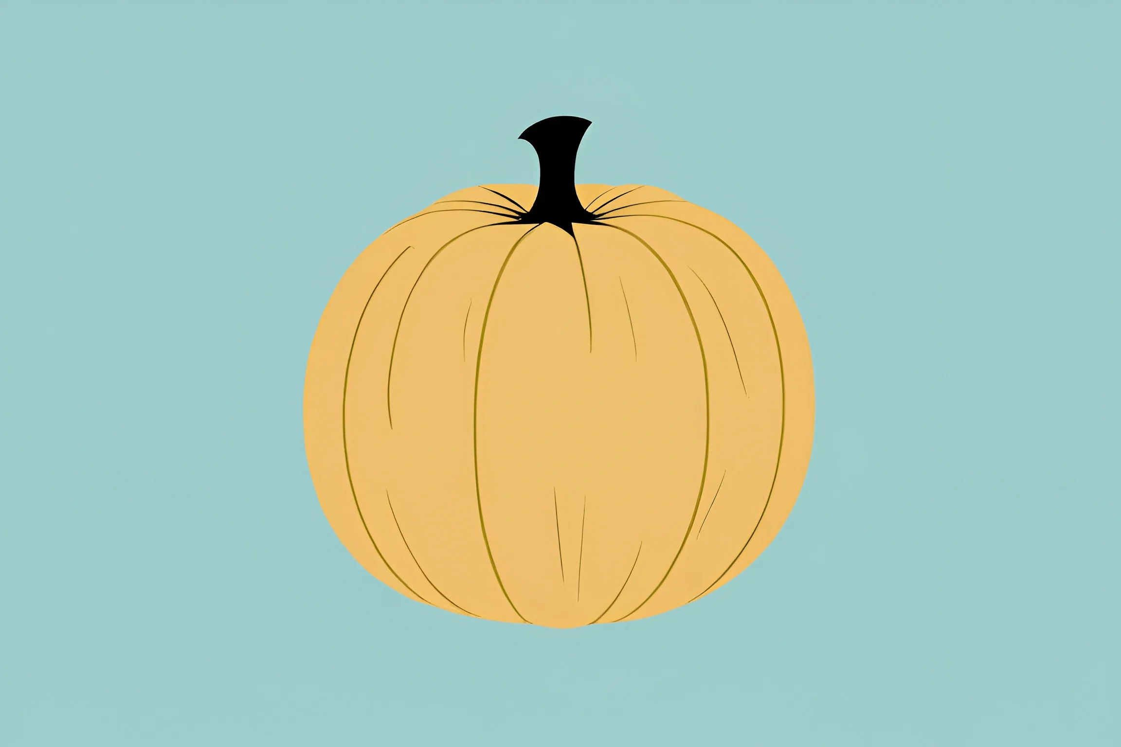 Simple Illustration of a Yellow Pumpkin on Blue Background - Free ...