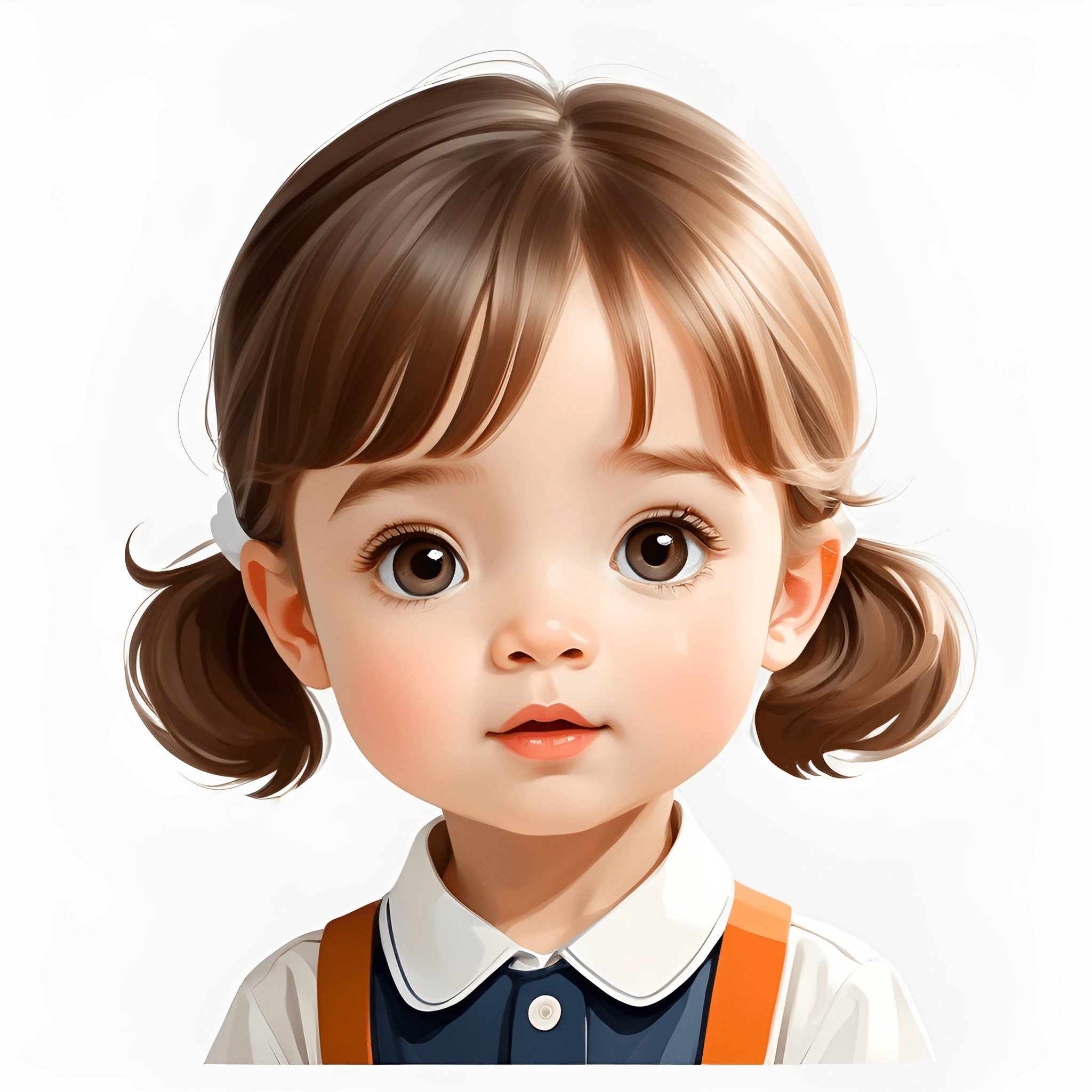 Portrait of a Young Girl with Pigtails - Free Download - AI Scribbles