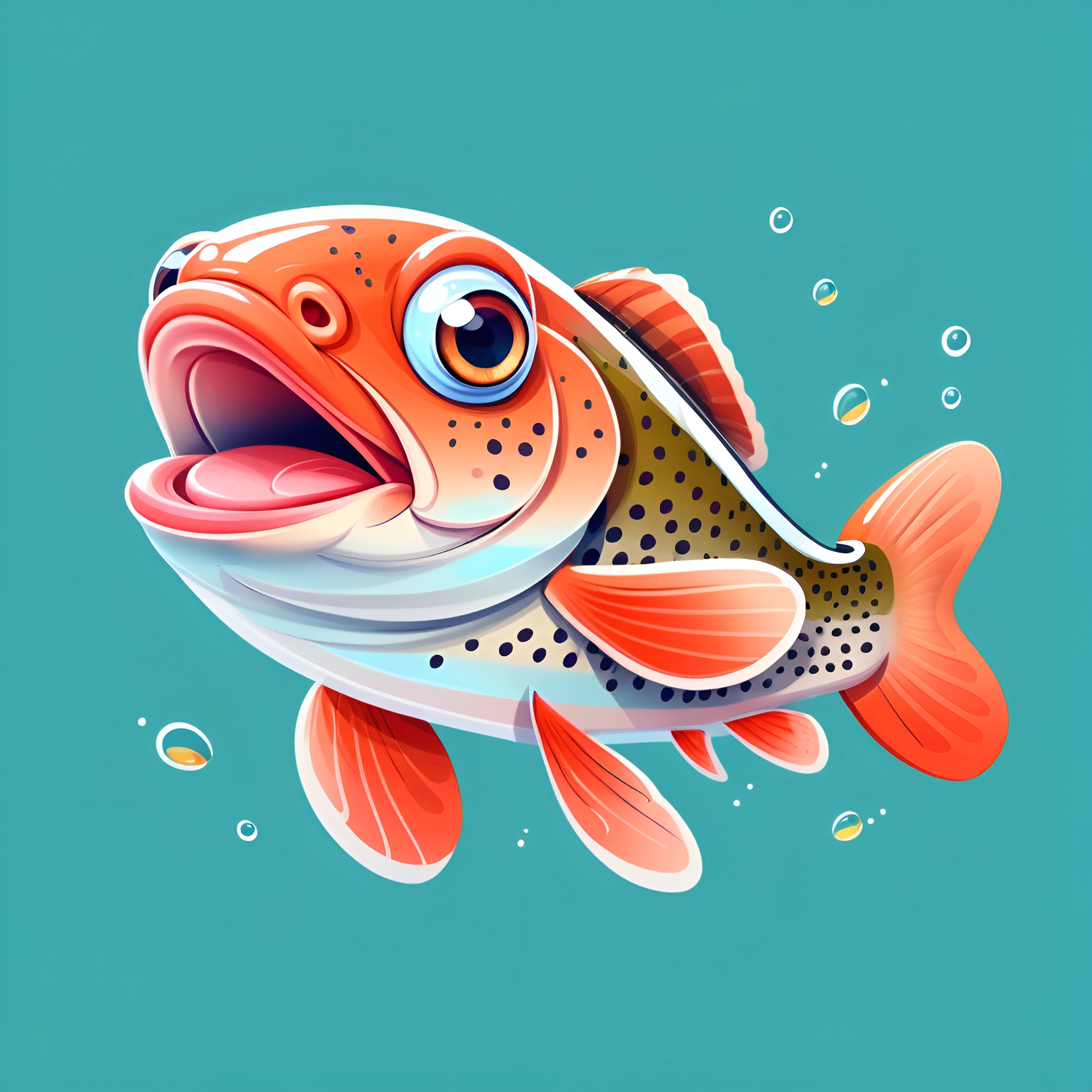 Chartoon Fish Colorful Cartoon Fish Illustration - Free Download - AI Scribbles
