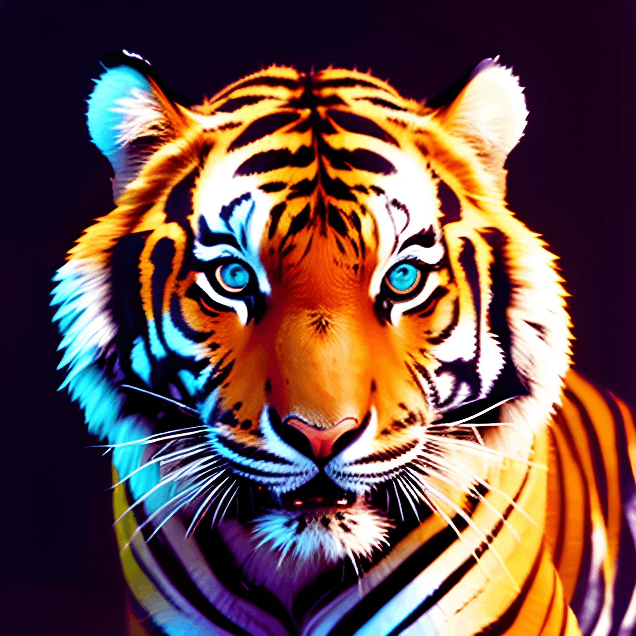 Vibrant Tiger Portrait - Free Download - AI Scribbles