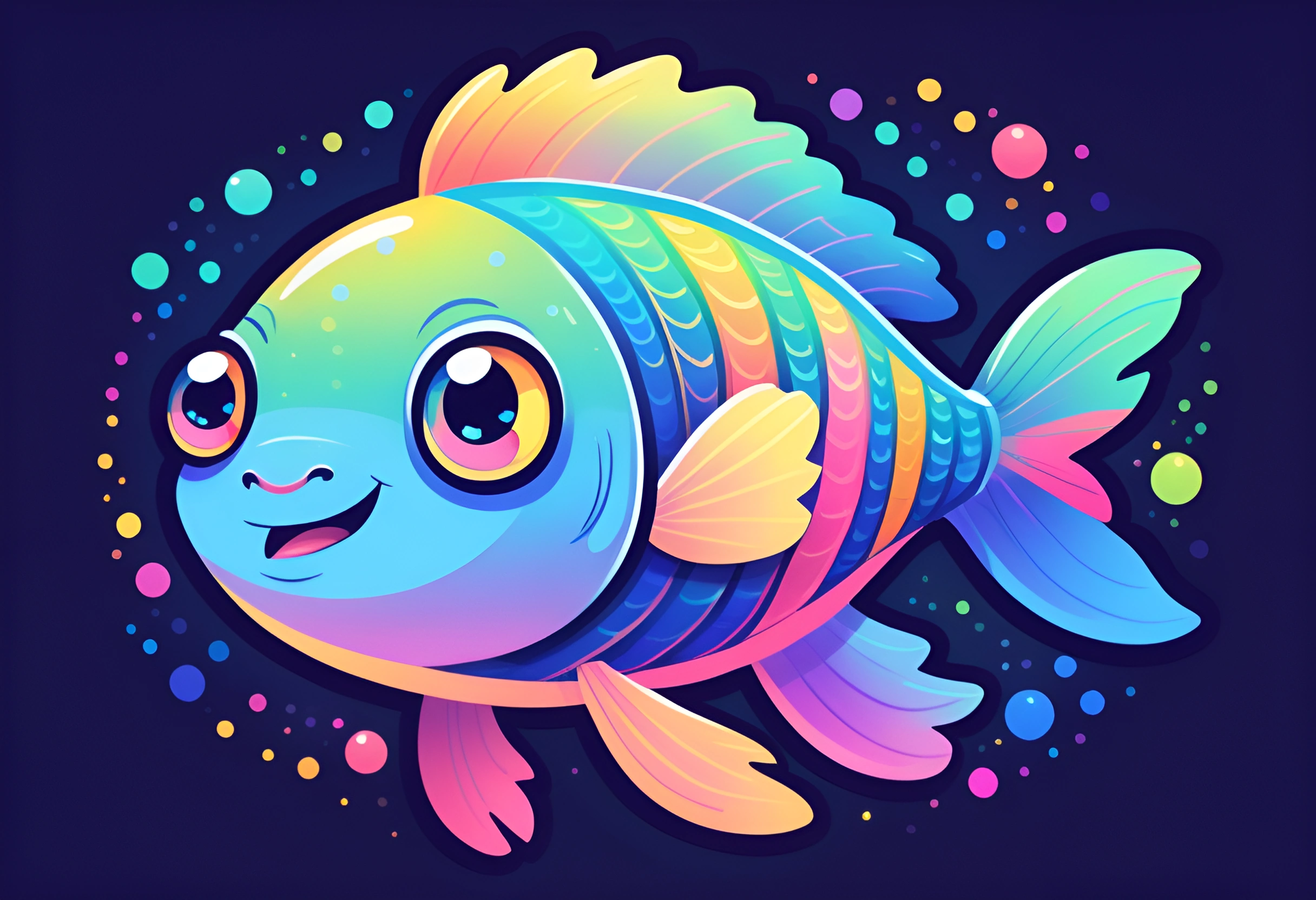 Colorful Cartoon Fish - Free Download - AI Scribbles
