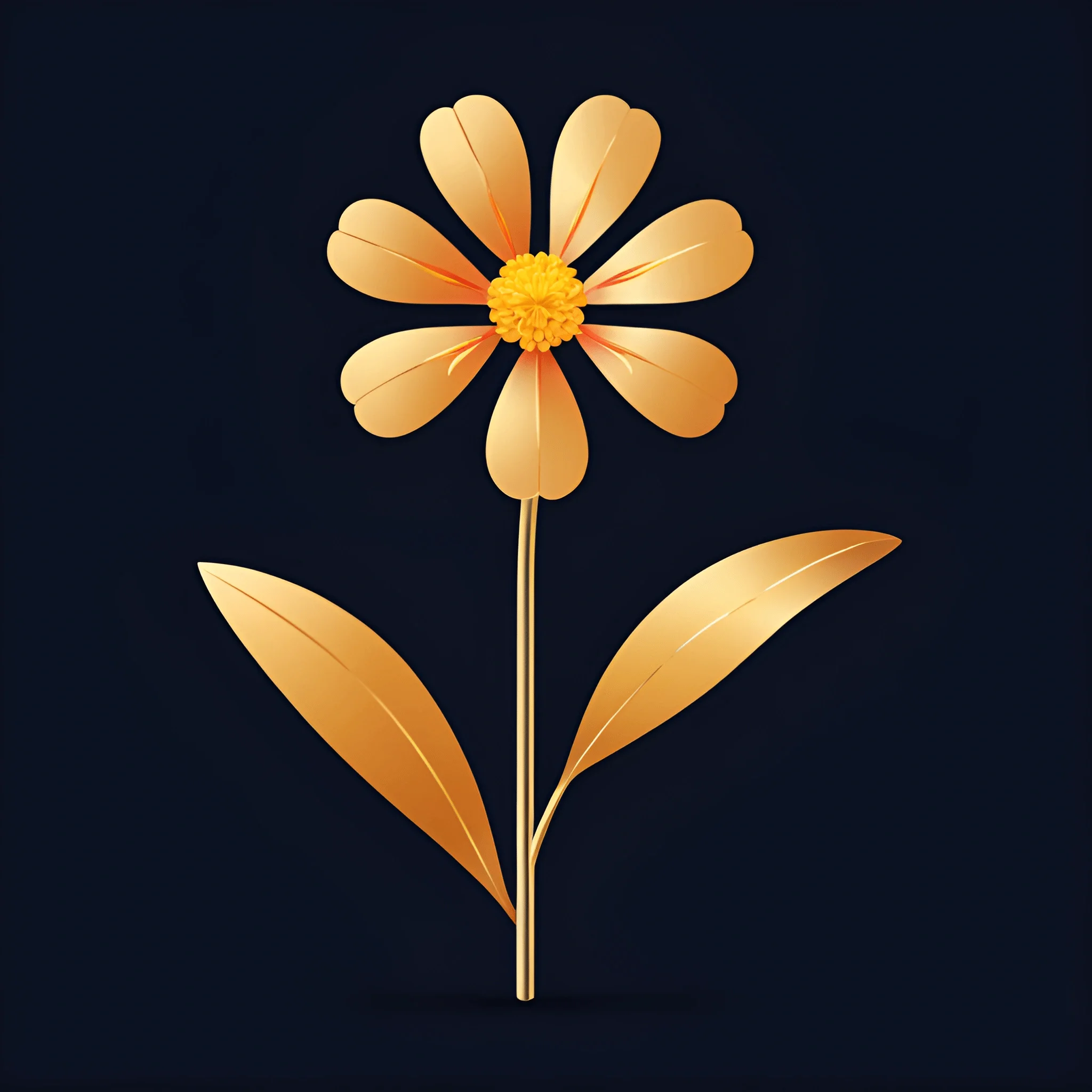 Golden Flower Illustration - Free Download - AI Scribbles