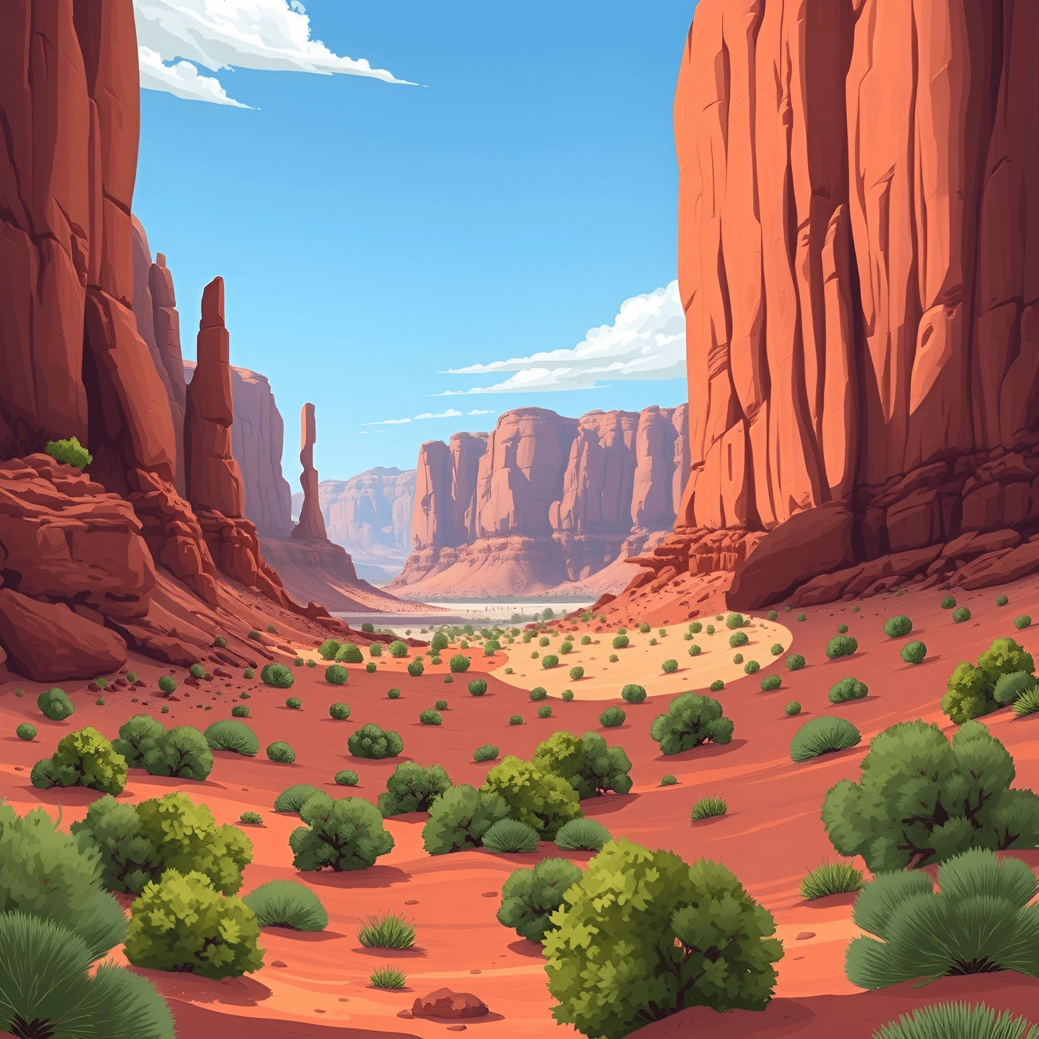 Red Rock Desert Canyon Landscape - Free Download - AI Scribbles