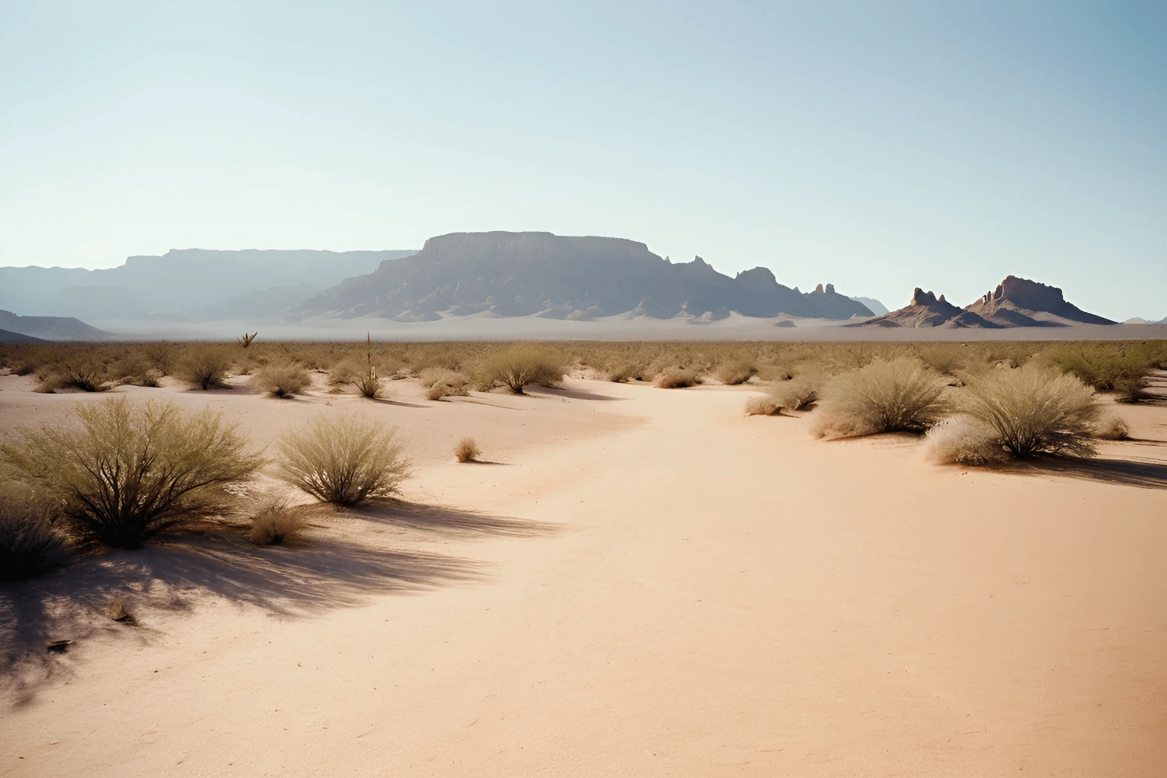 Desert Landscape with Rocky Mountains - Free Download - AI Scribbles