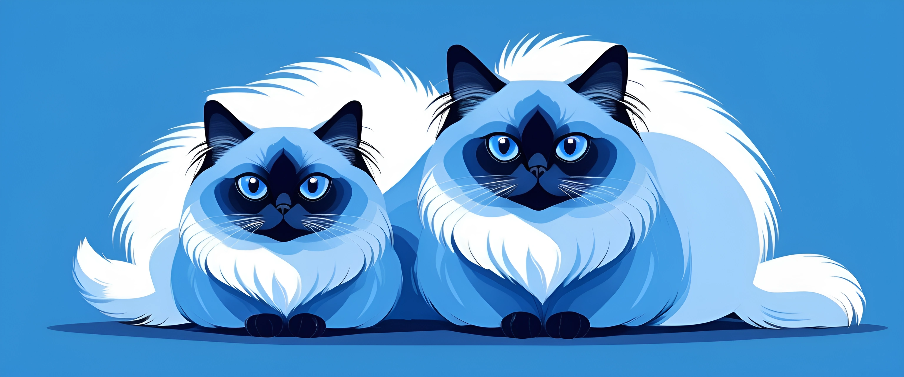 Blue Cats Portrait - Free Download - AI Scribbles