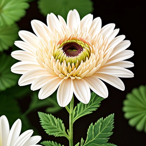 a white flower with a green center in a vase