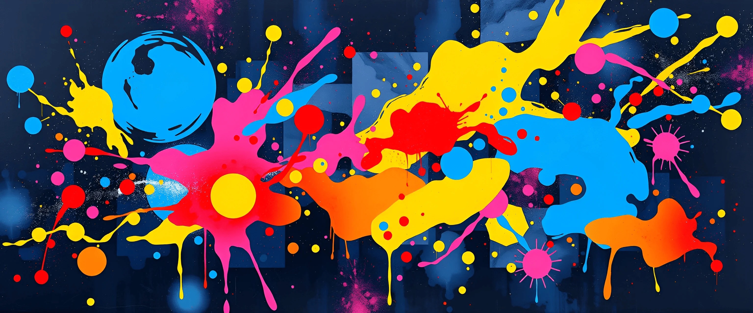 Abstract Colorful Paint Splatter Art - Free Download - AI Scribbles