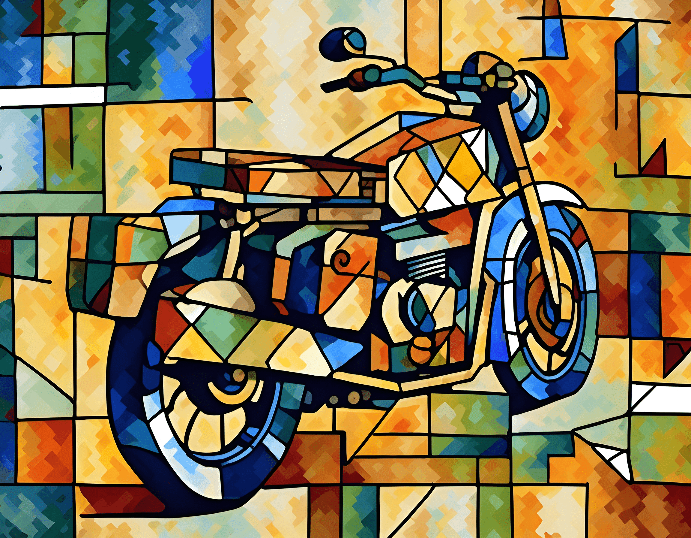 Motorcycle Abstrack Abstract Motorcycle Artwork - Free Download - AI Scribbles