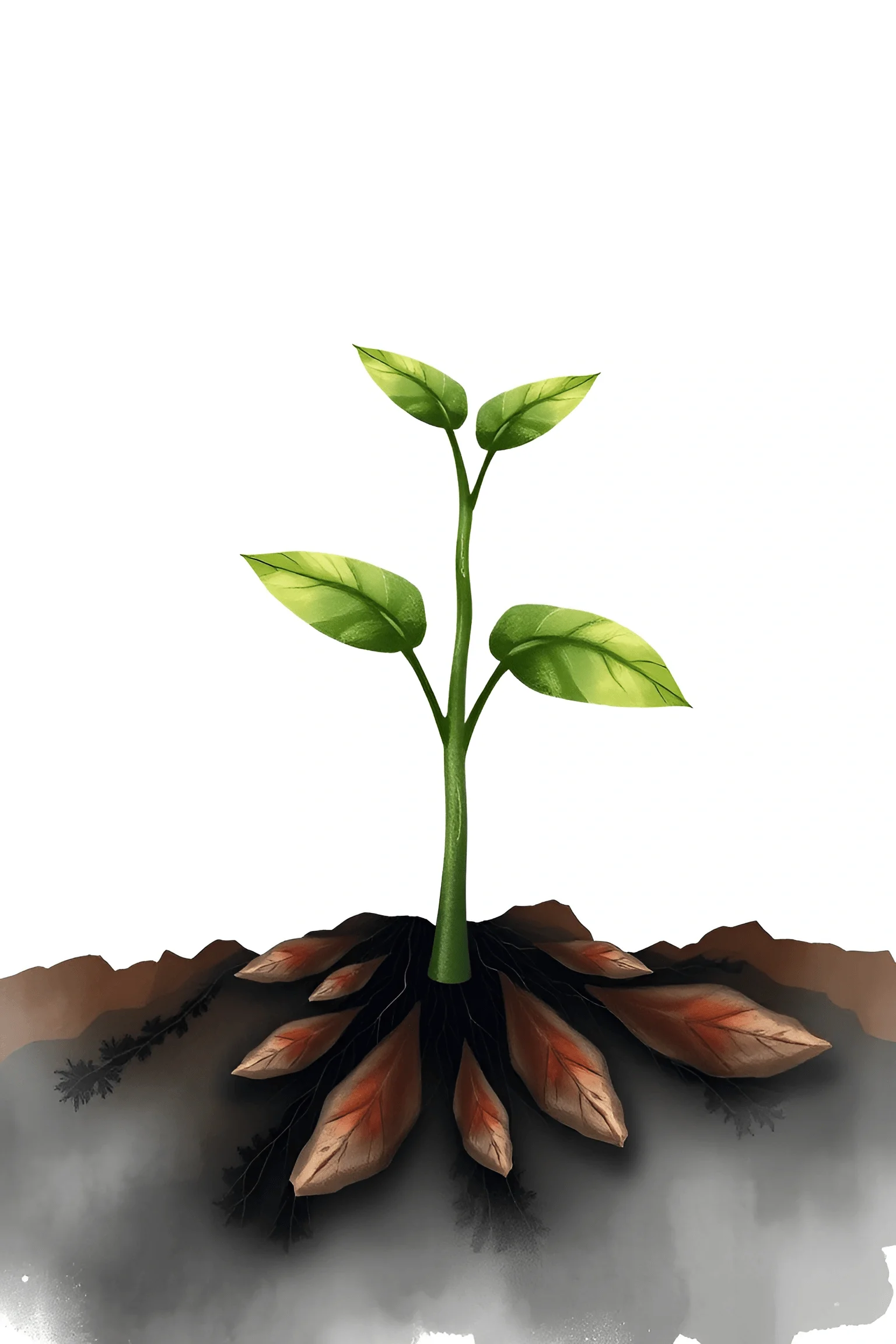 Scribbles Roots Plant Seedling Growing With Roots Underground - Free Download - AI ...