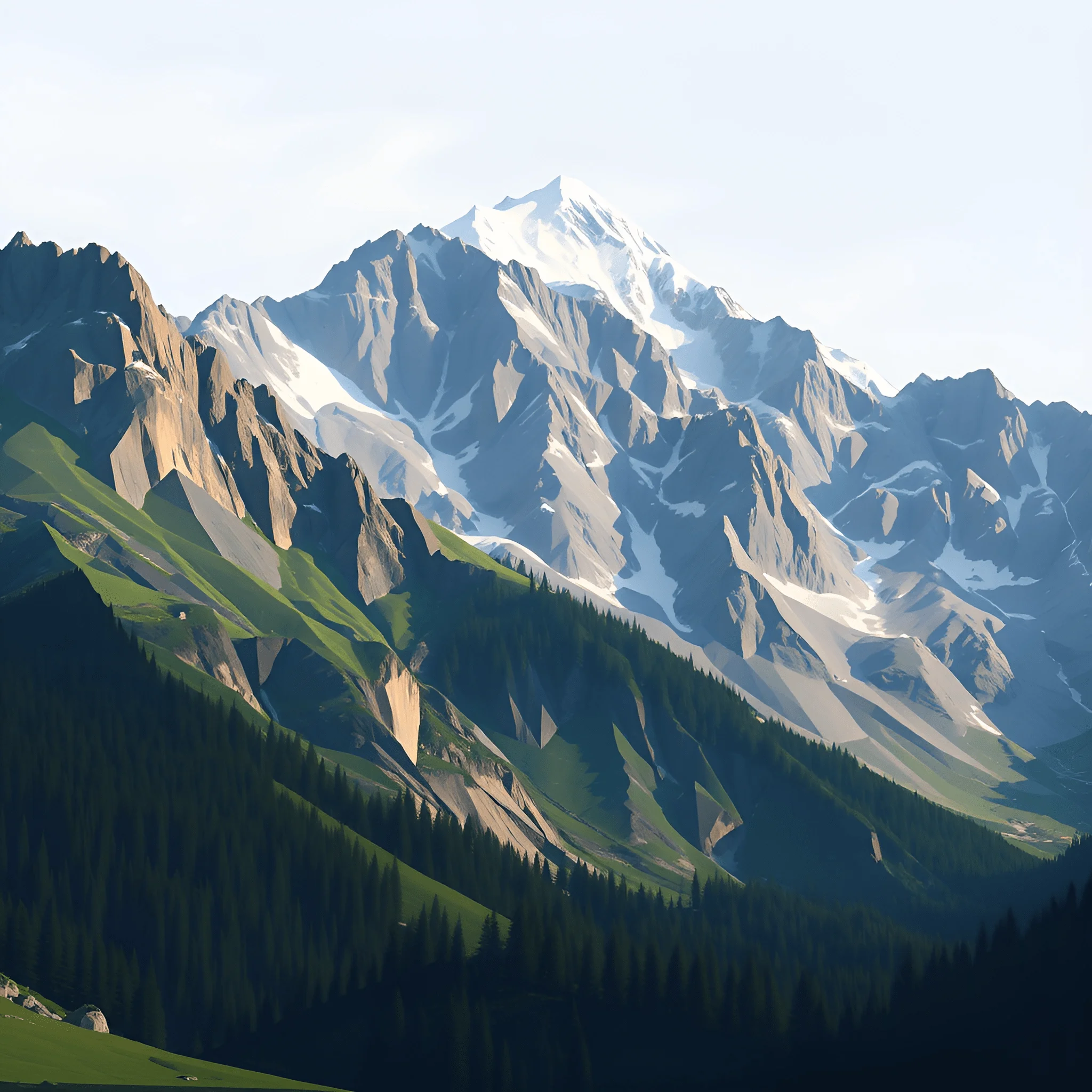 Majestic Snow-Capped Mountain Landscape - Free Download - AI Scribbles