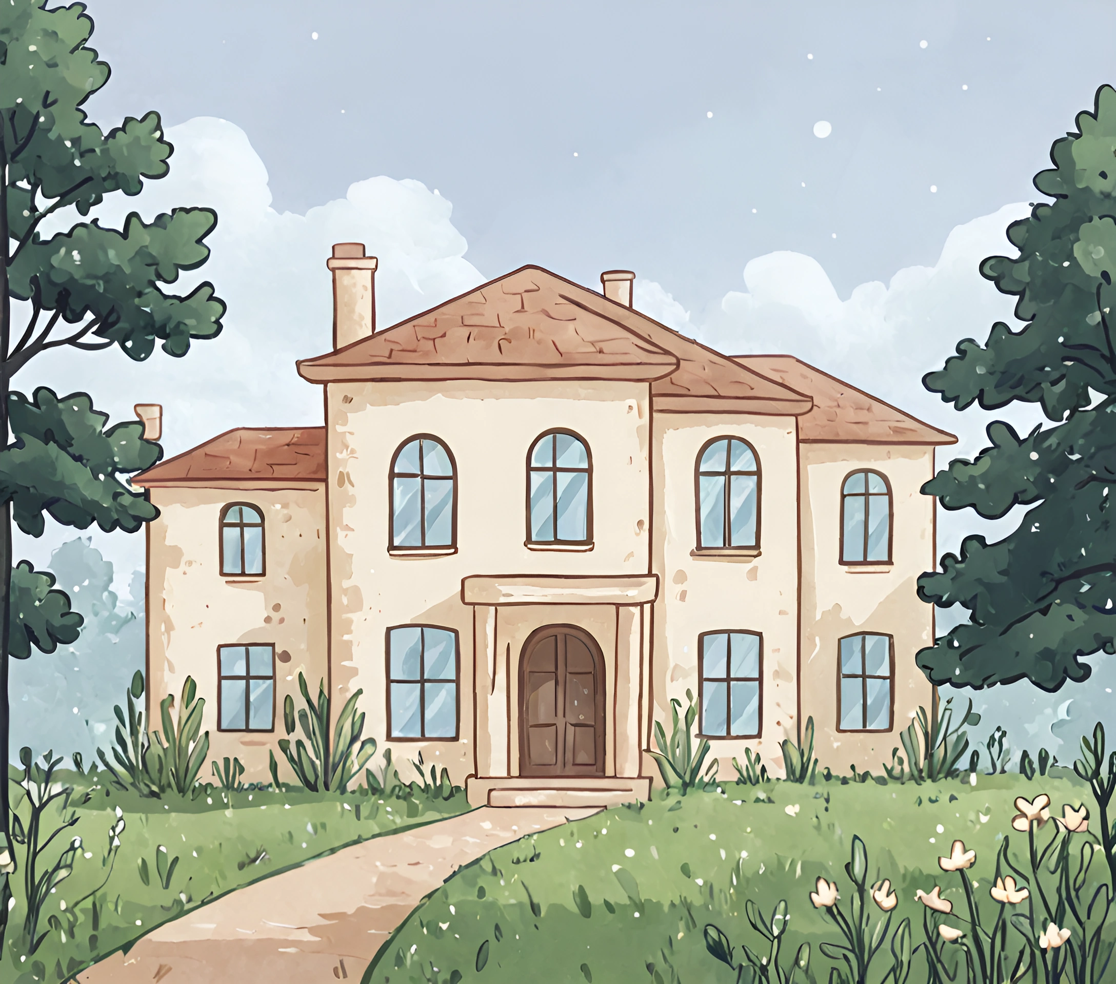 Charming Exterior of a Traditional House - Free Download - AI Scribbles