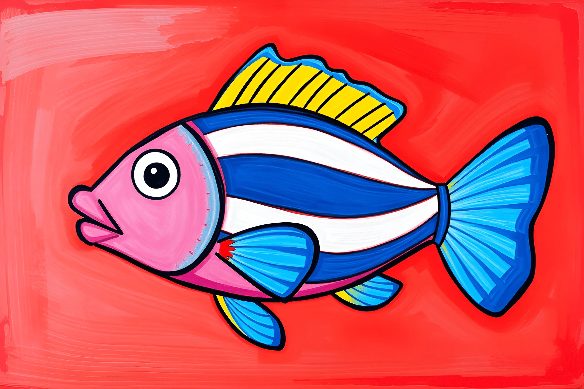 Colorful Cartoon Fish Illustration - Free Download - AI Scribbles
