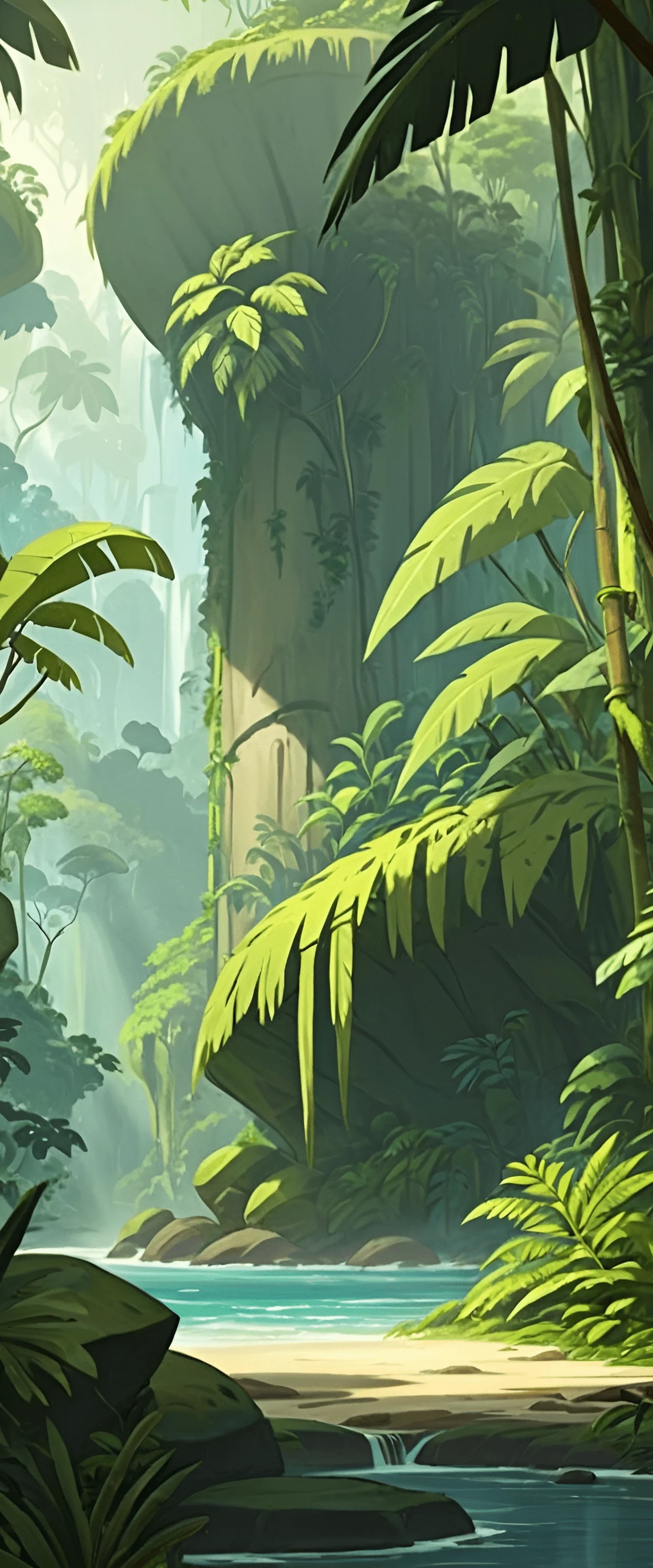 Lush Tropical Jungle with Waterfall and River - Free Download - AI ...