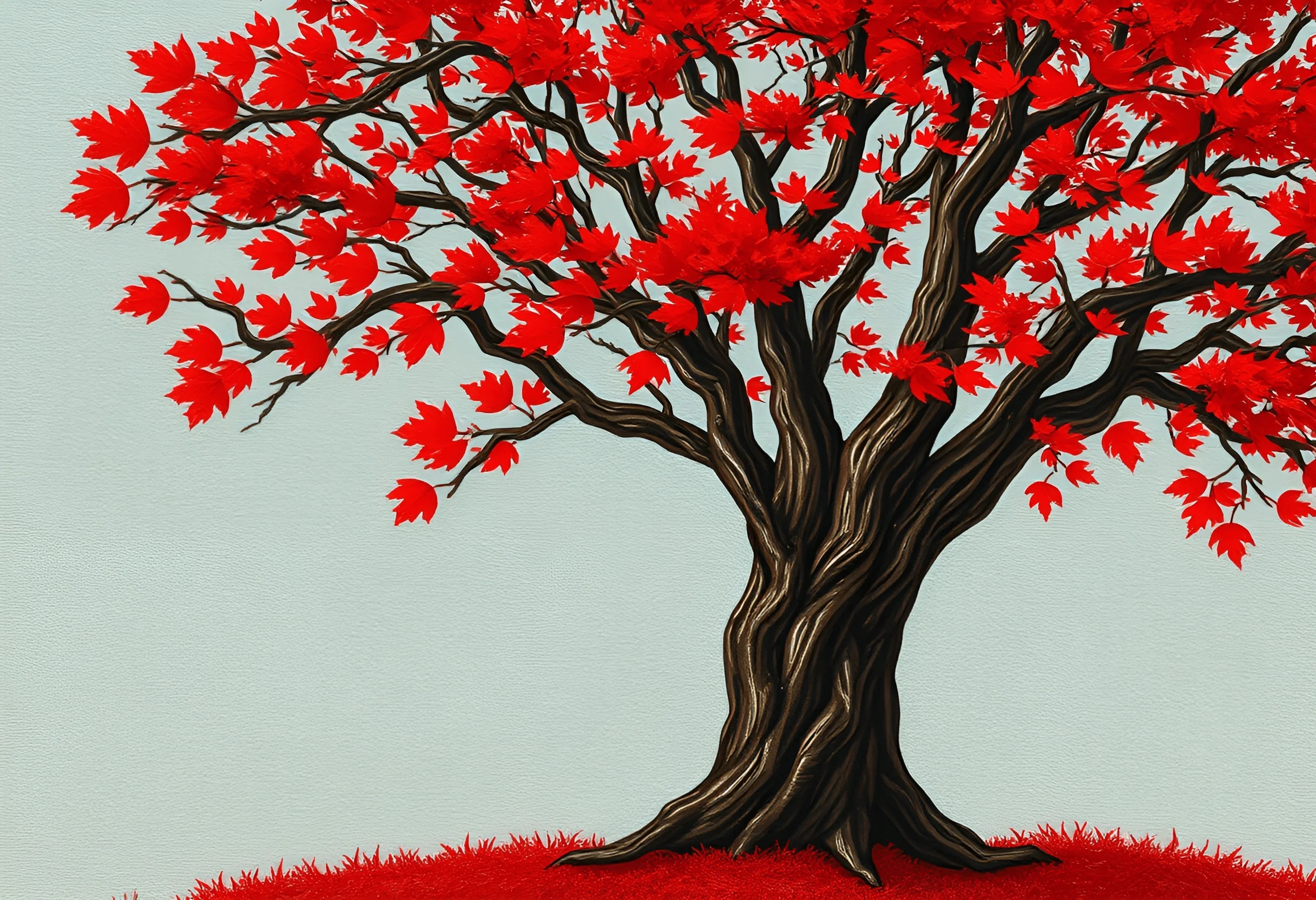 Illustration of Tree with Red Leaves on Blue Background - Free Download ...