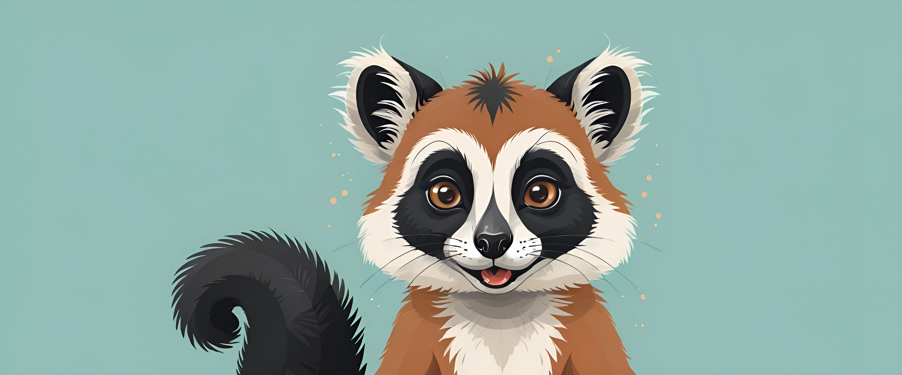 Adorable Cartoon Lemur Illustration - Free Download - AI Scribbles