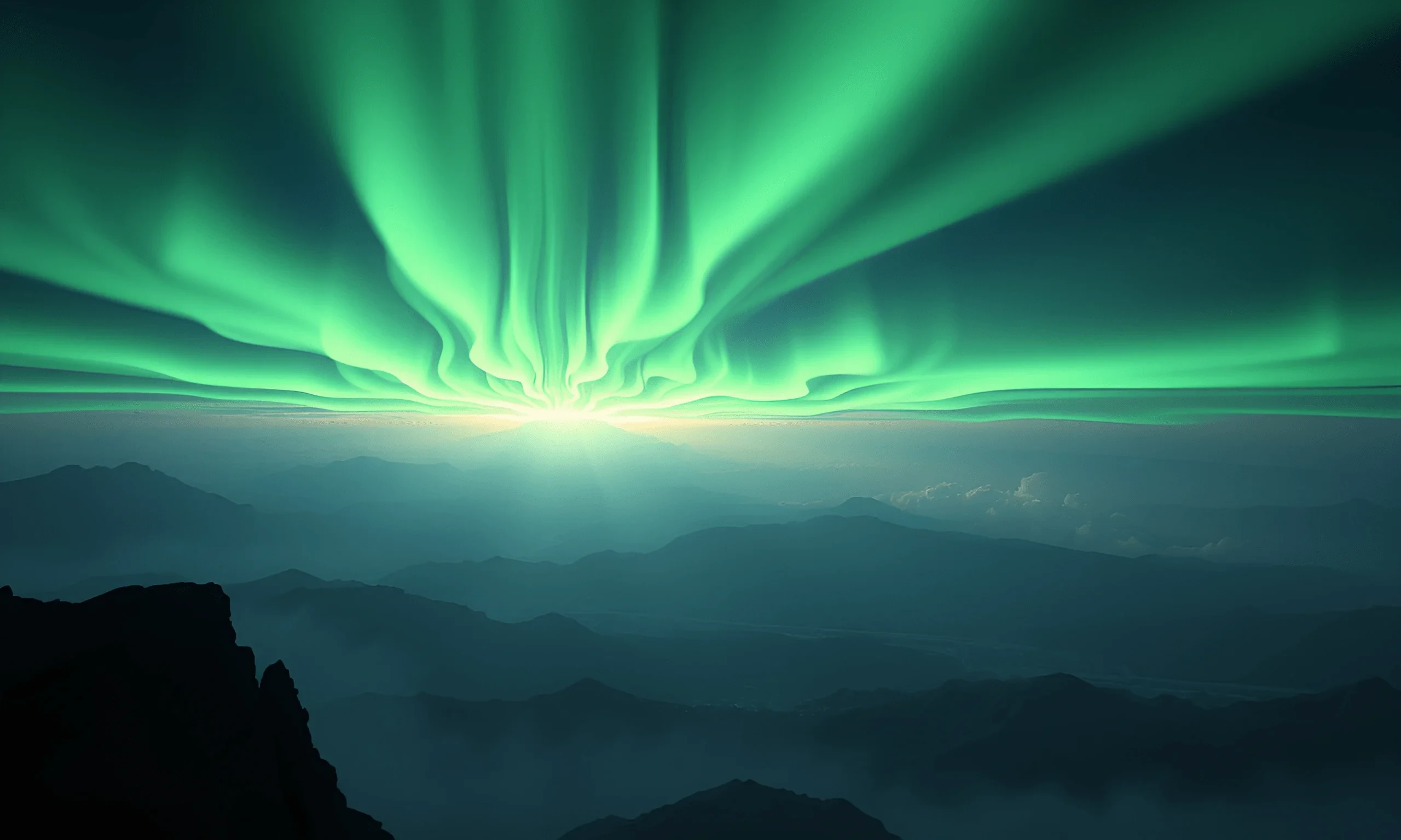 Aurora Borealis Over Mountains - Free Download - AI Scribbles