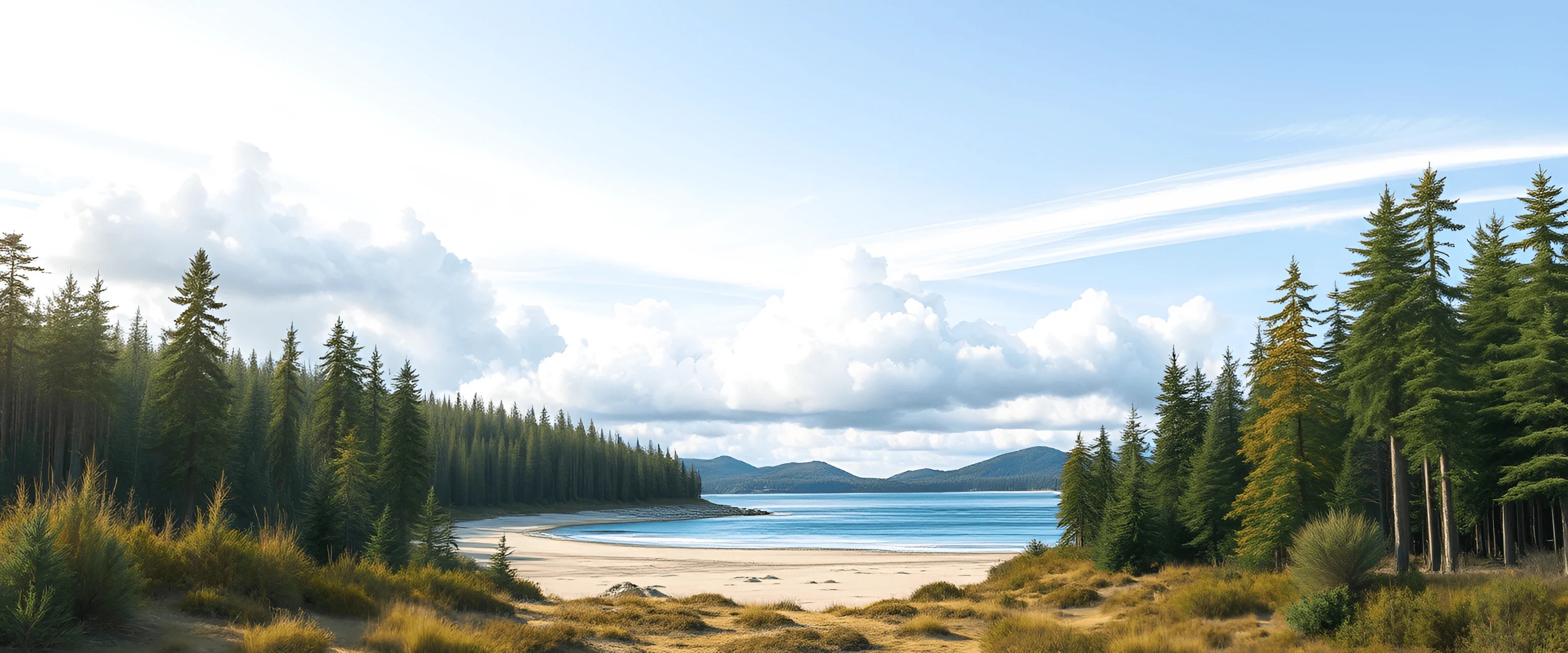 Coastal Landscape with Forest and Beach - Free Download - AI Scribbles