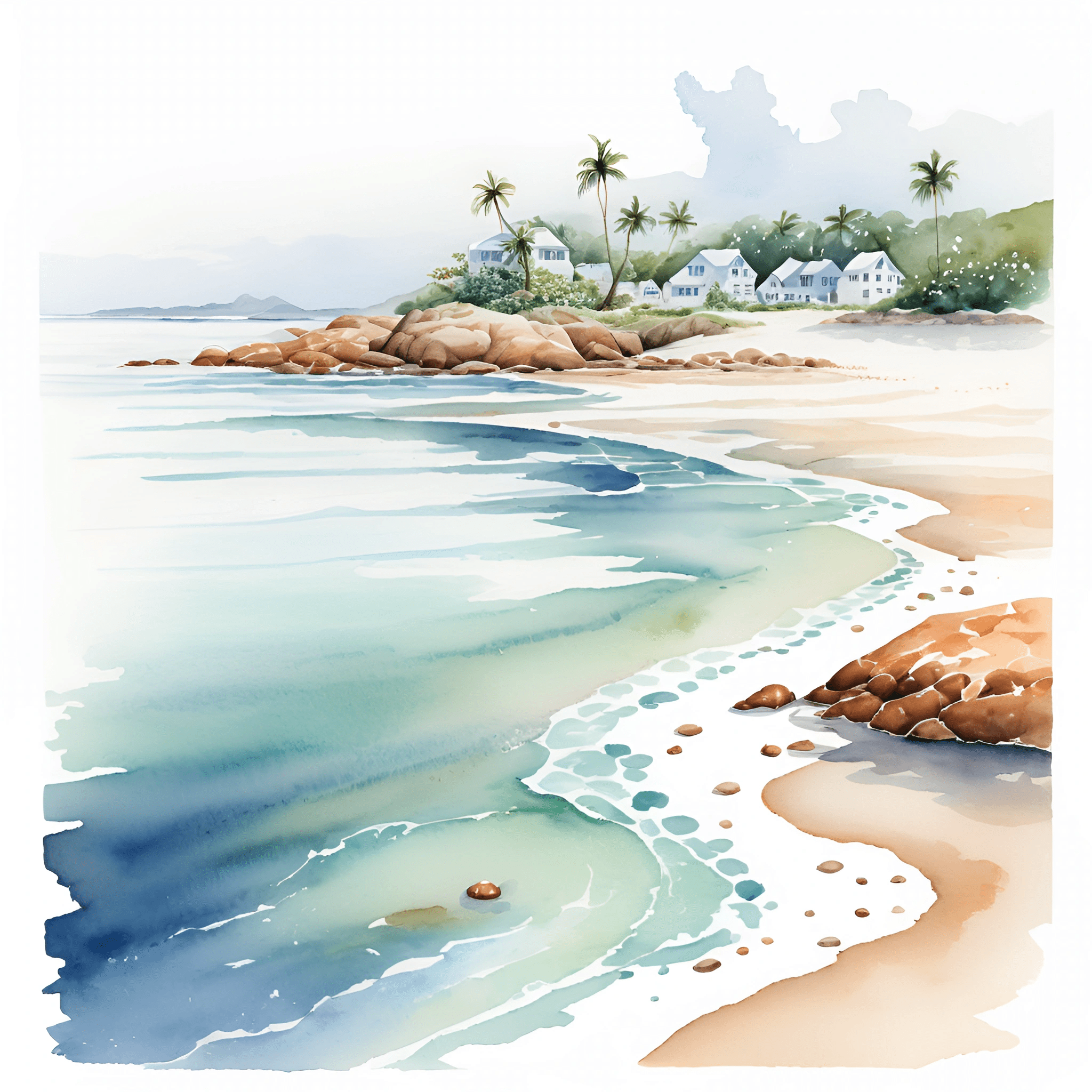 Serene Coastal Landscape - Free Download - AI Scribbles