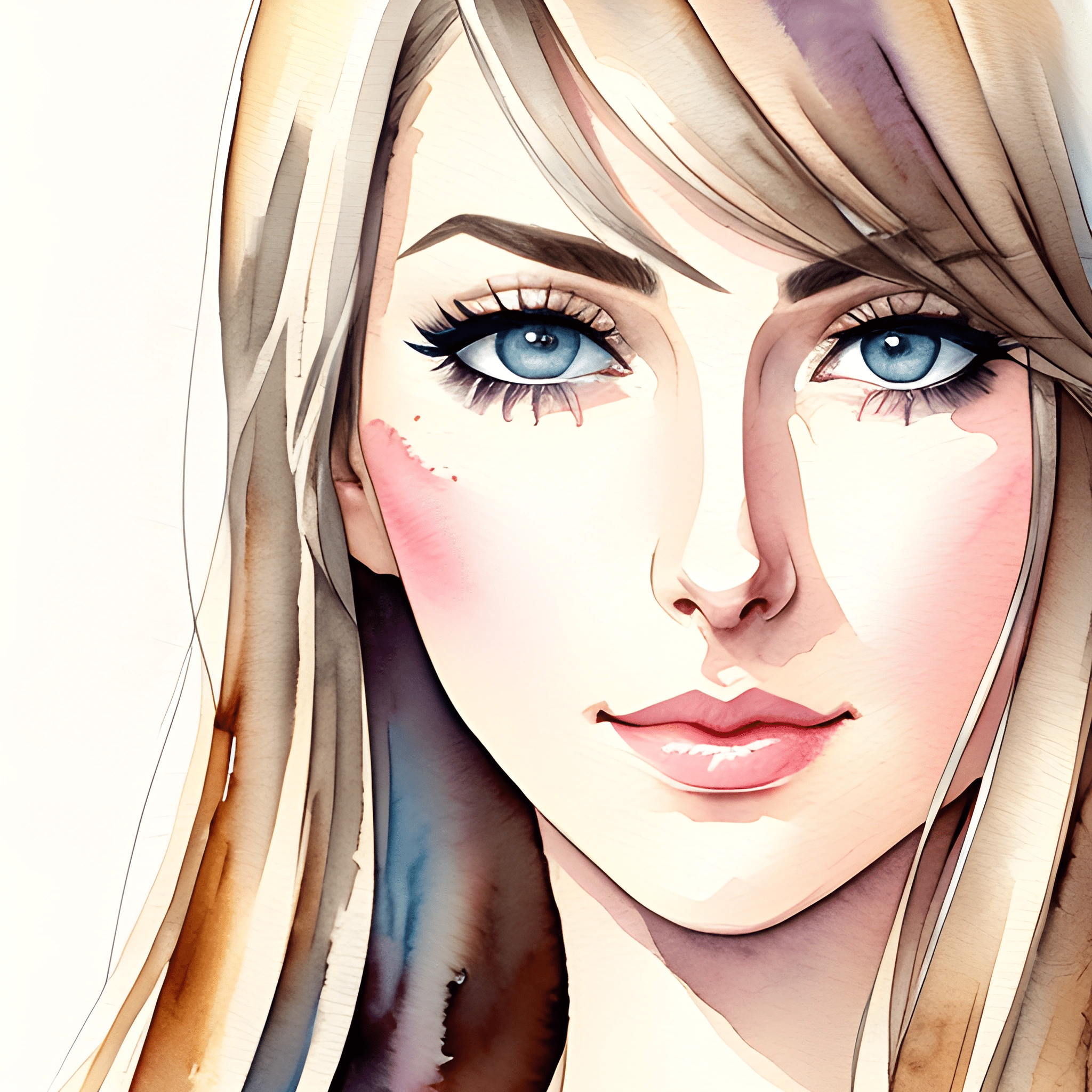 Mesmerizing Watercolor Portrait - Free Download - AI Scribbles