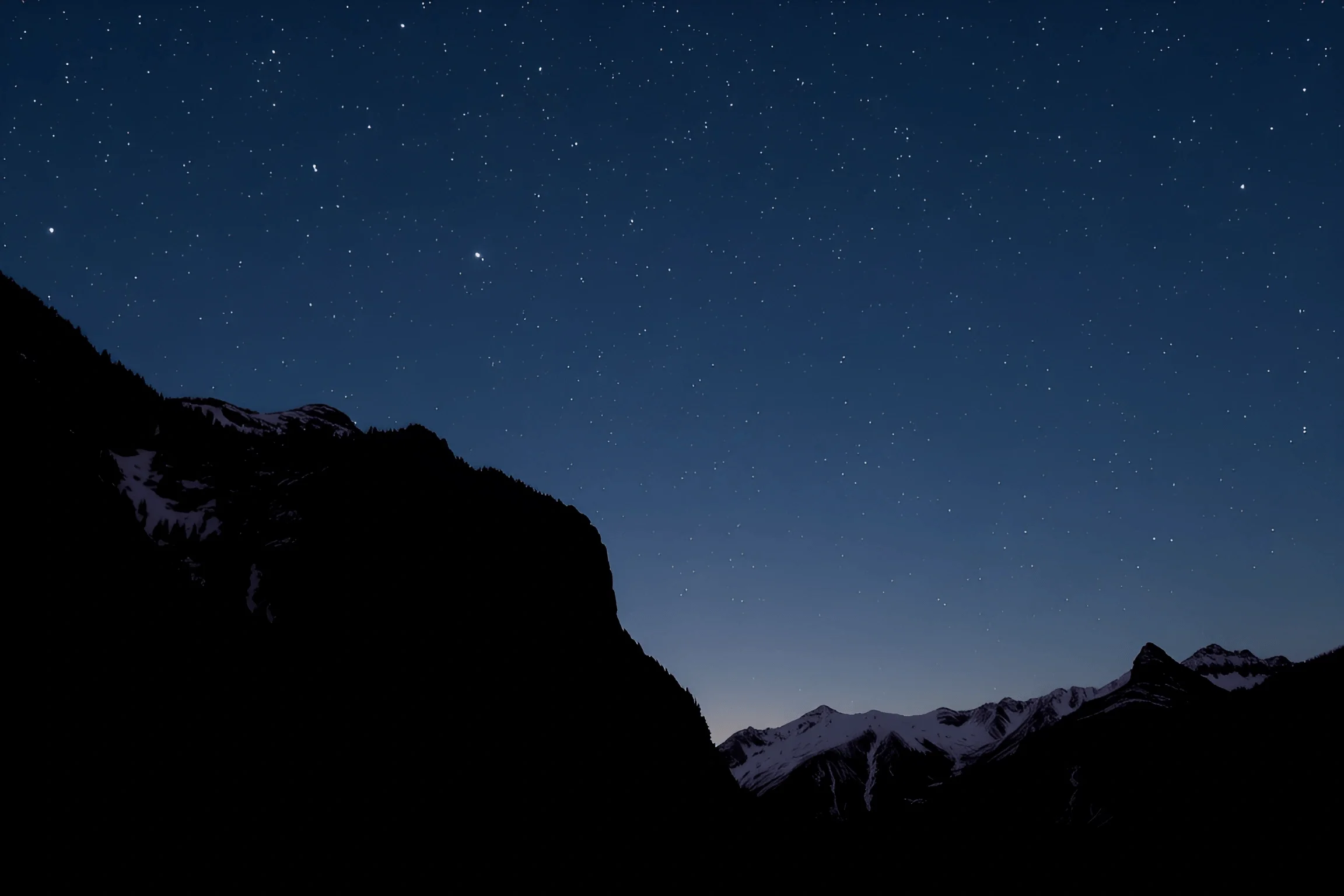 Starry Night Sky Over Snow-Capped Mountains - Free Download - AI Scribbles
