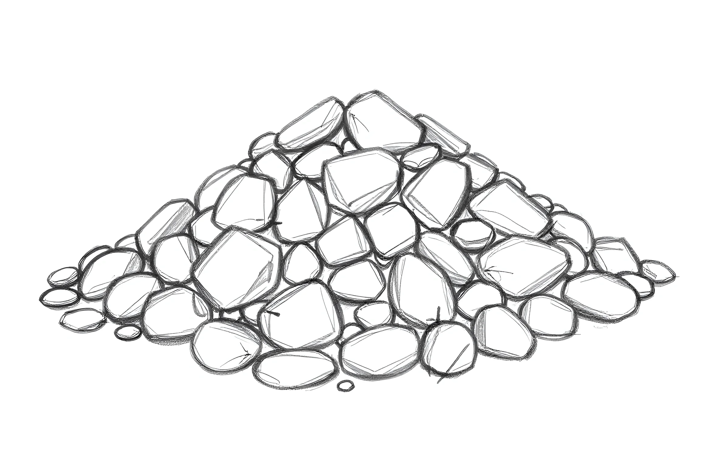 Rock Pi Edrawing Sketch Of A Pile Of Rocks - Free Download - AI Scribbles