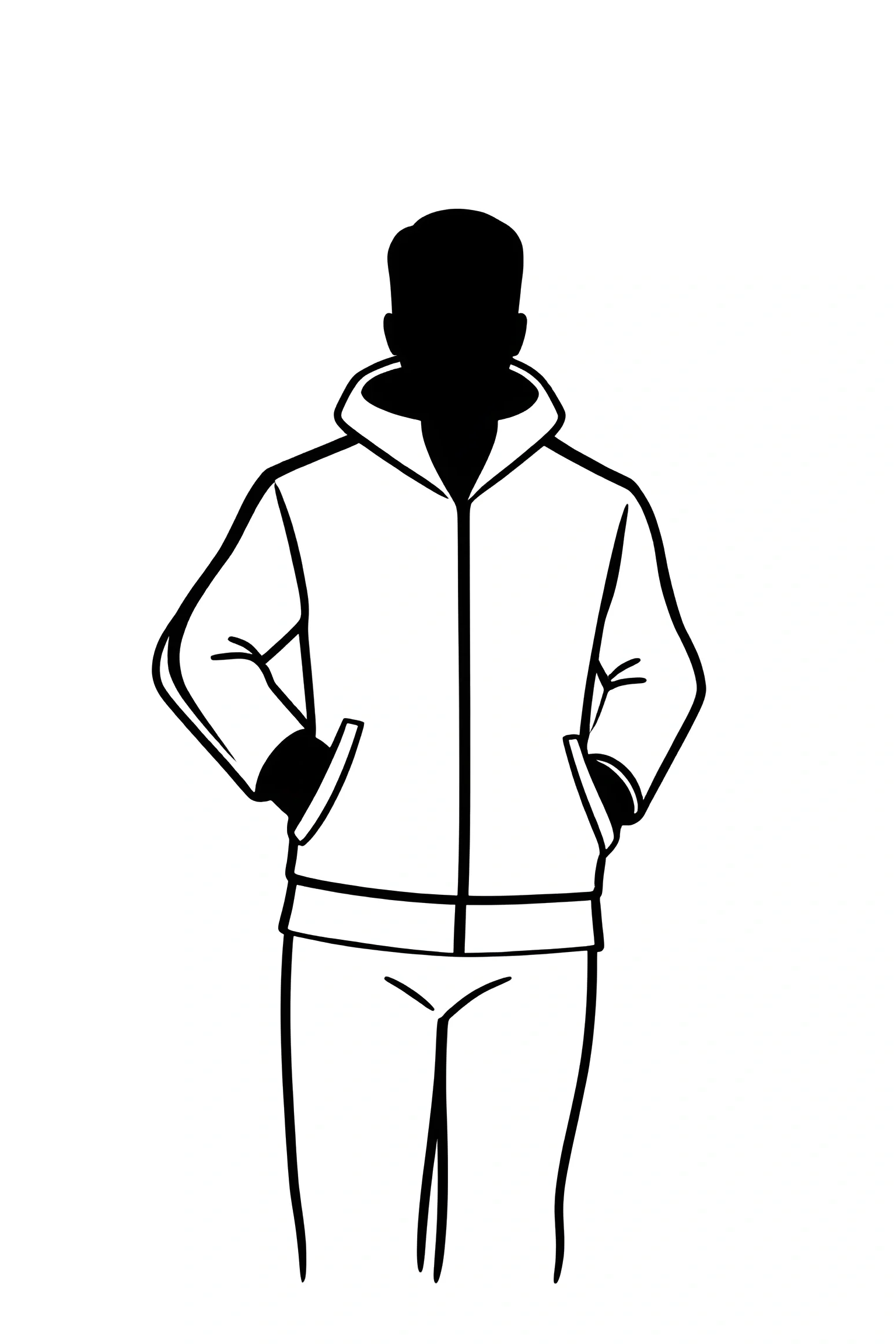 Silhouette Person Wearing Hooded Jacket - Free Download - AI Scribbles