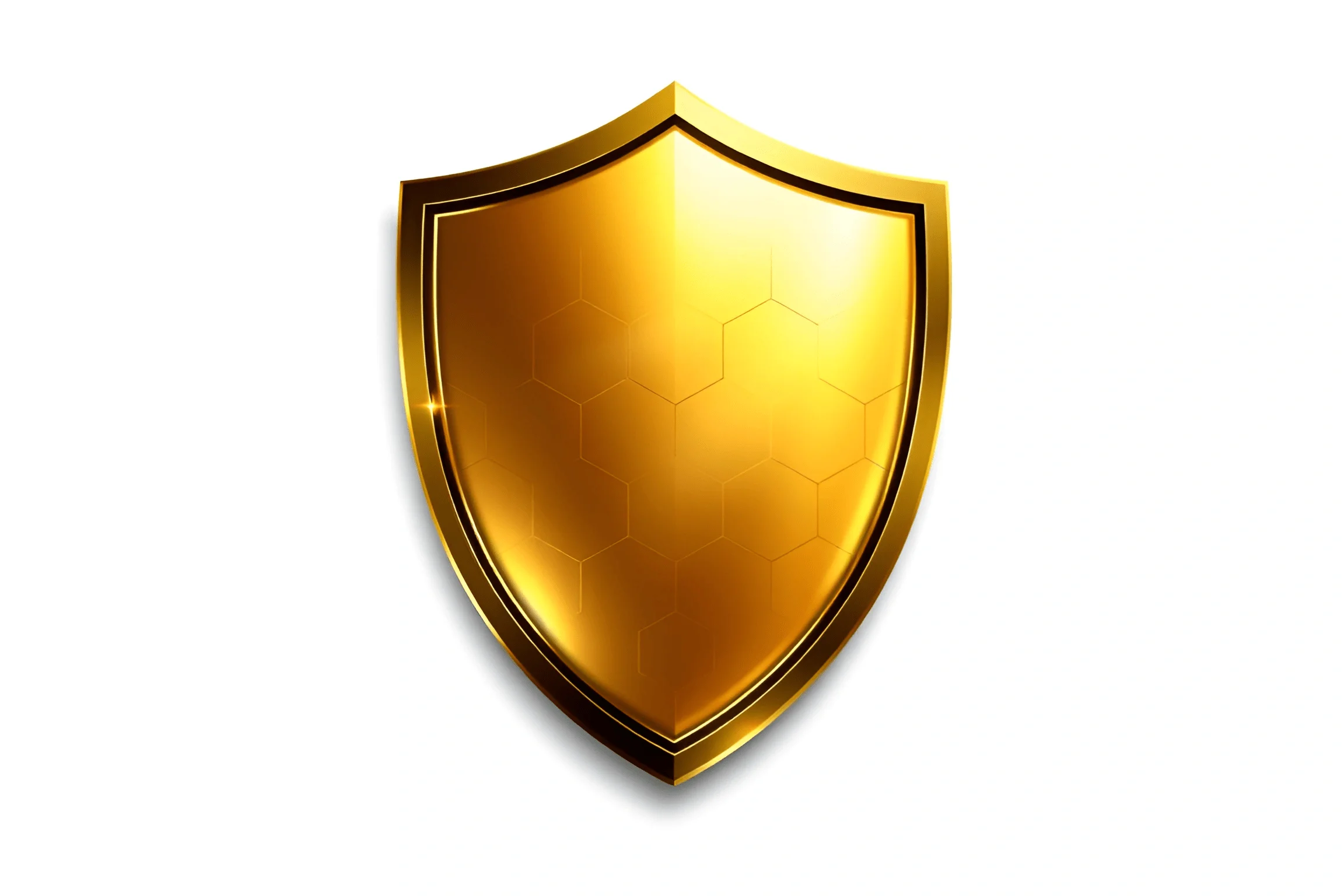 Golden Shield with Hexagonal Pattern - Free Download - AI Scribbles