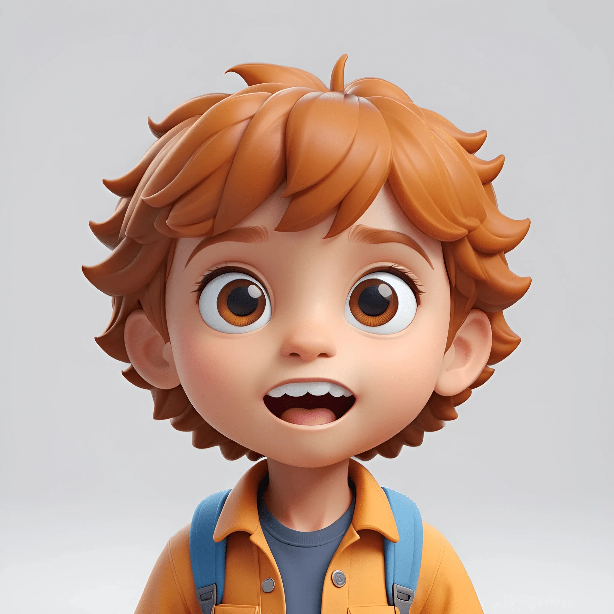 3D Cartoon Boy With Orange Hair And Backpack - Free Download - AI Scribbles