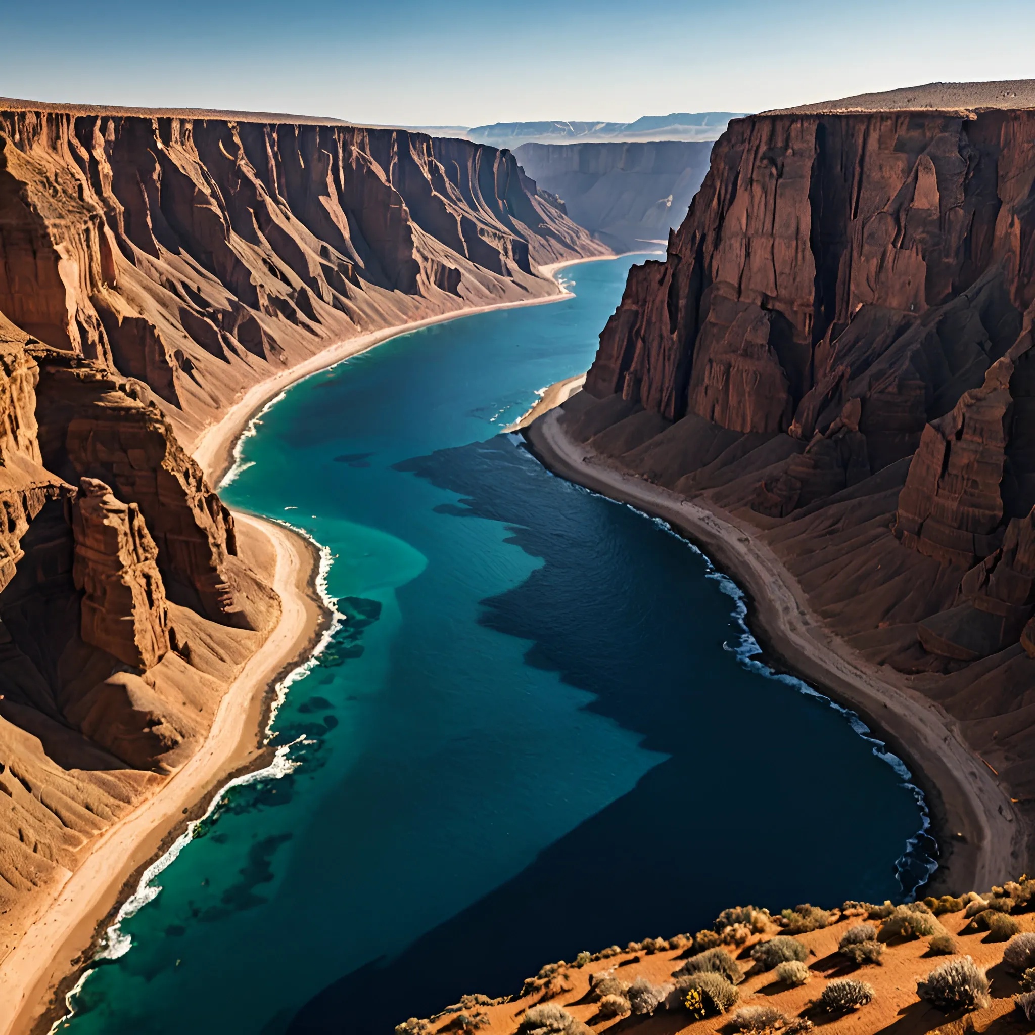 Majestic River Through Canyon - Free Download - AI Scribbles