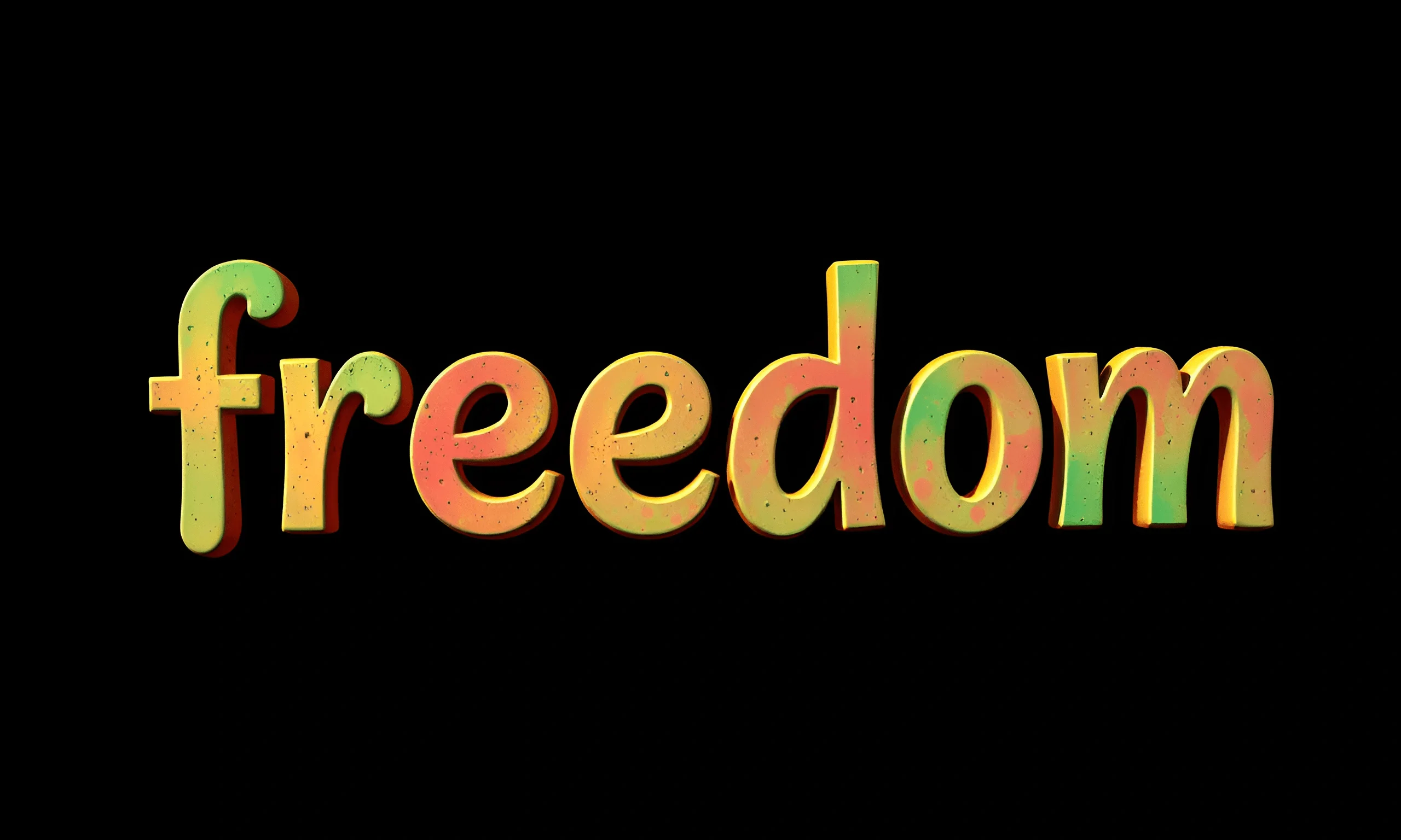 Freedom Colorful Colorful Freedom Text Art - Free Download - AI Scribbles