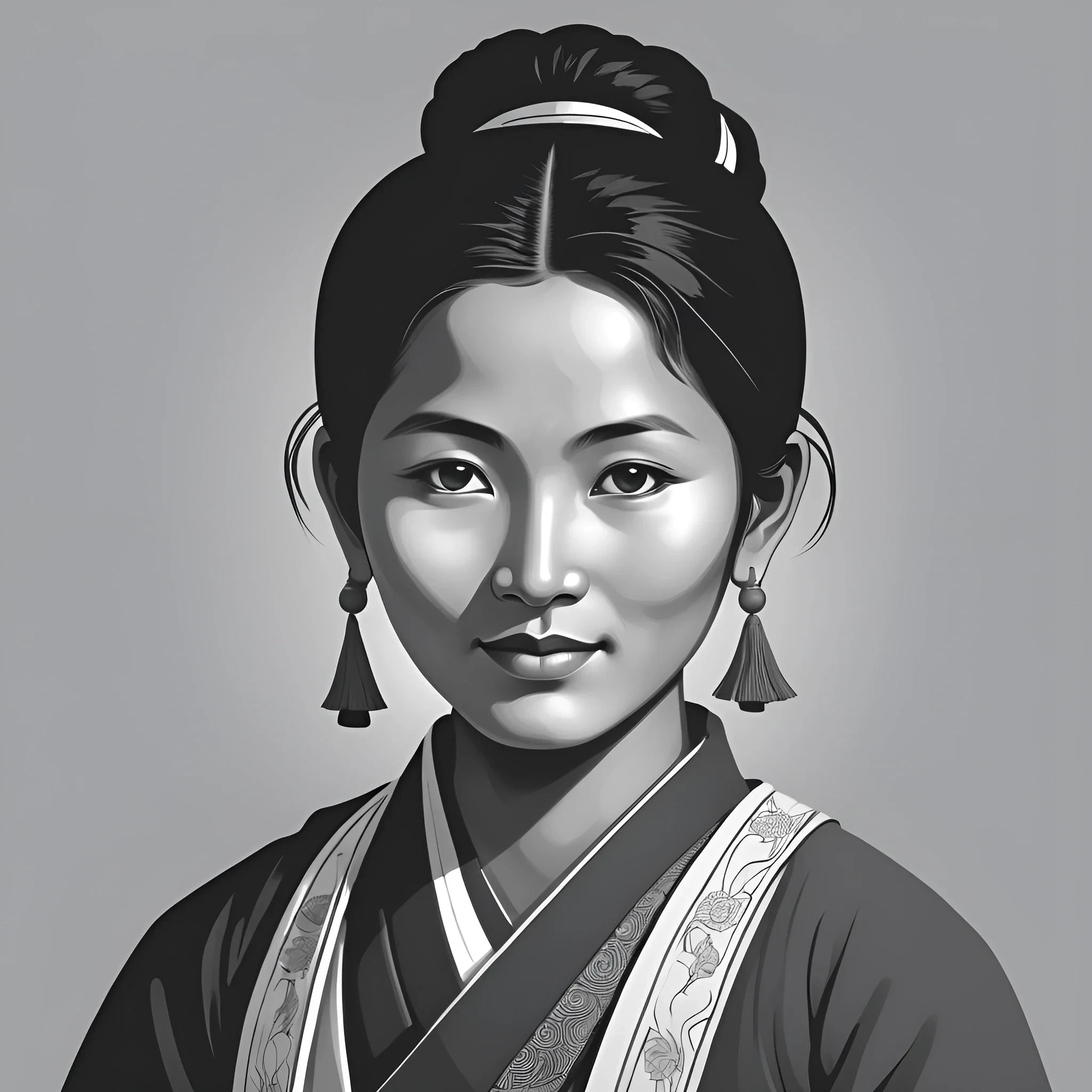 Portrait of Woman in Traditional East Asian Attire - Free Download - AI ...