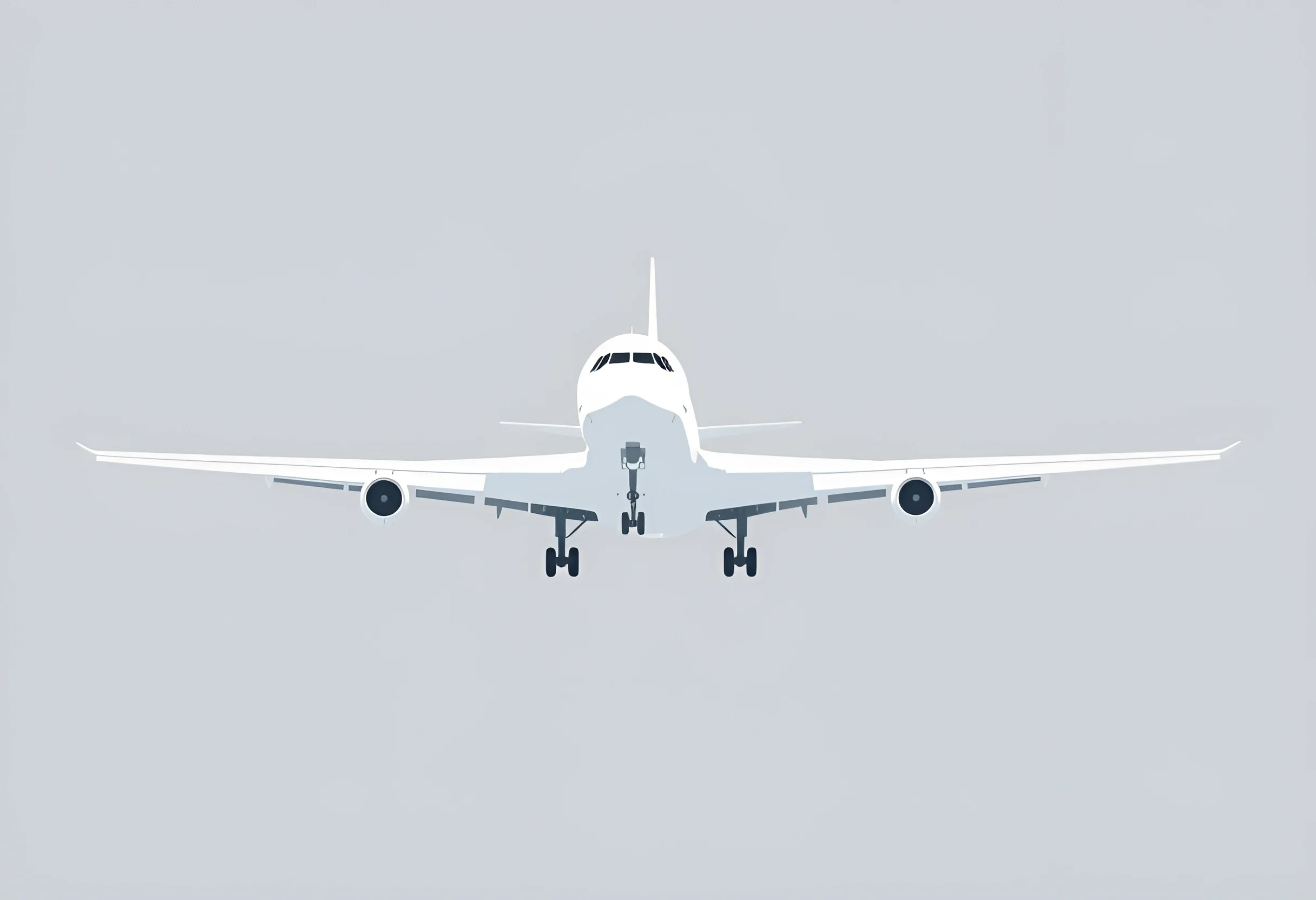 Simple Plane Front View Front View of Airplane With Landing Gear - Free Download - AI Scribbles