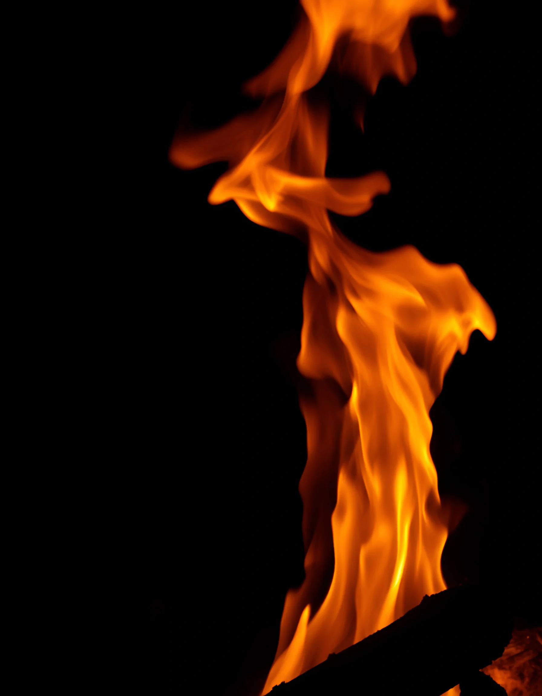 Close-Up Of Orange Fire Flames On Black Background - Free Download - AI ...