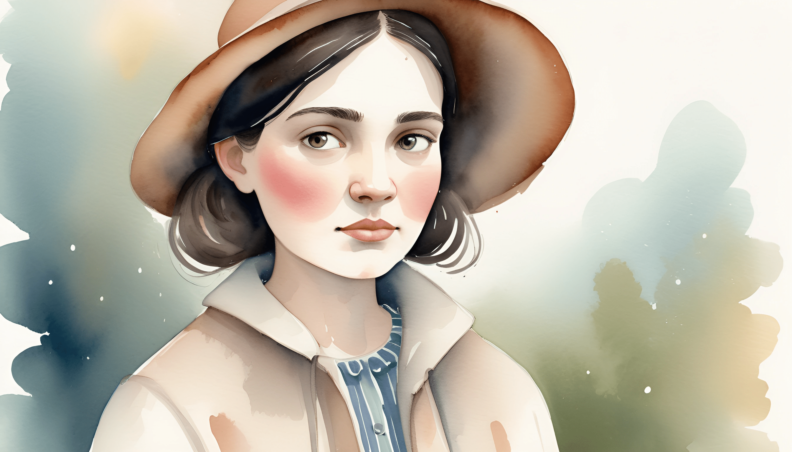 Watercolor Portrait of a Young Woman - Free Download - AI Scribbles