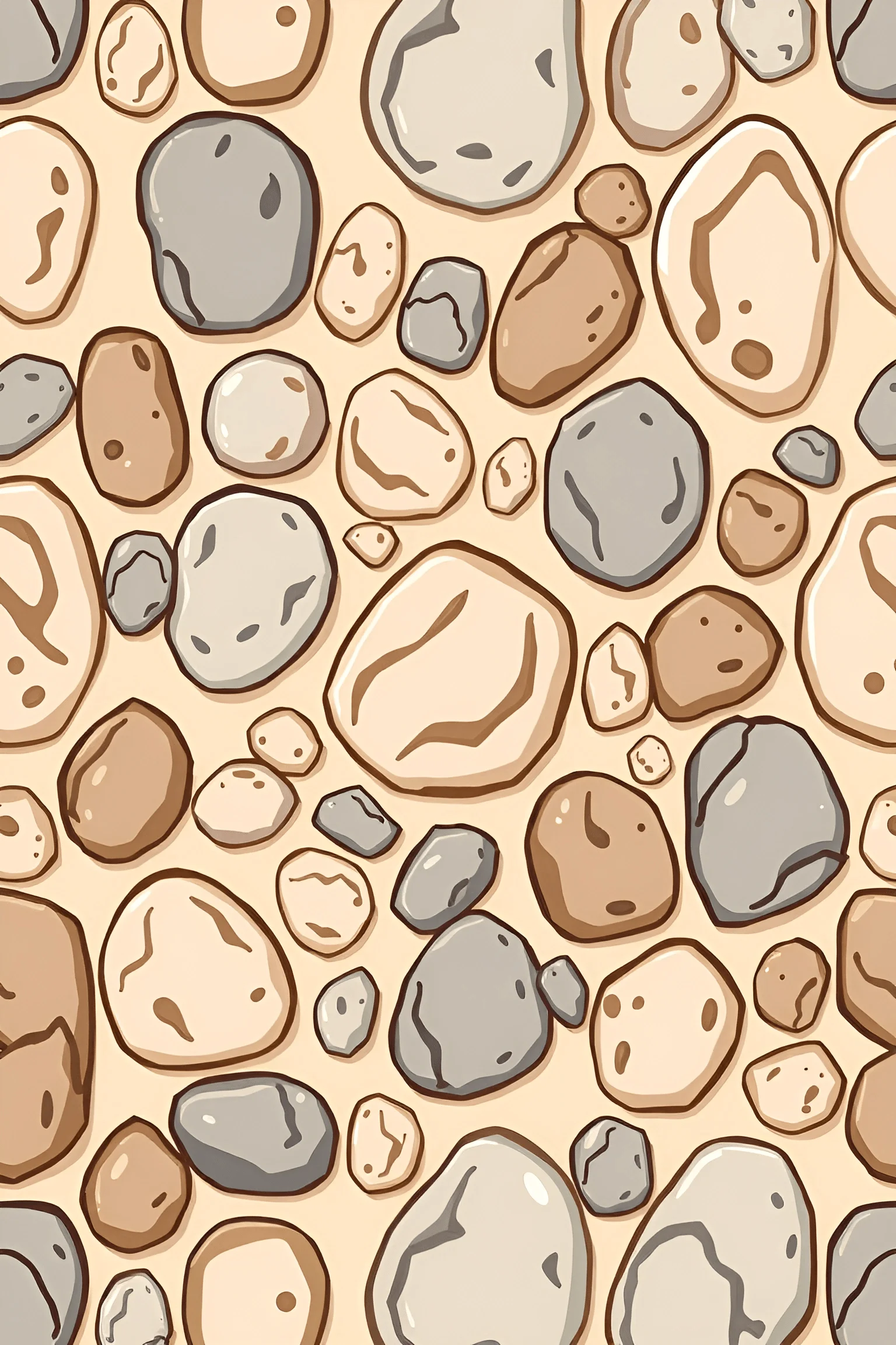Seamless Pattern of Rounded Stones - Free Download - AI Scribbles