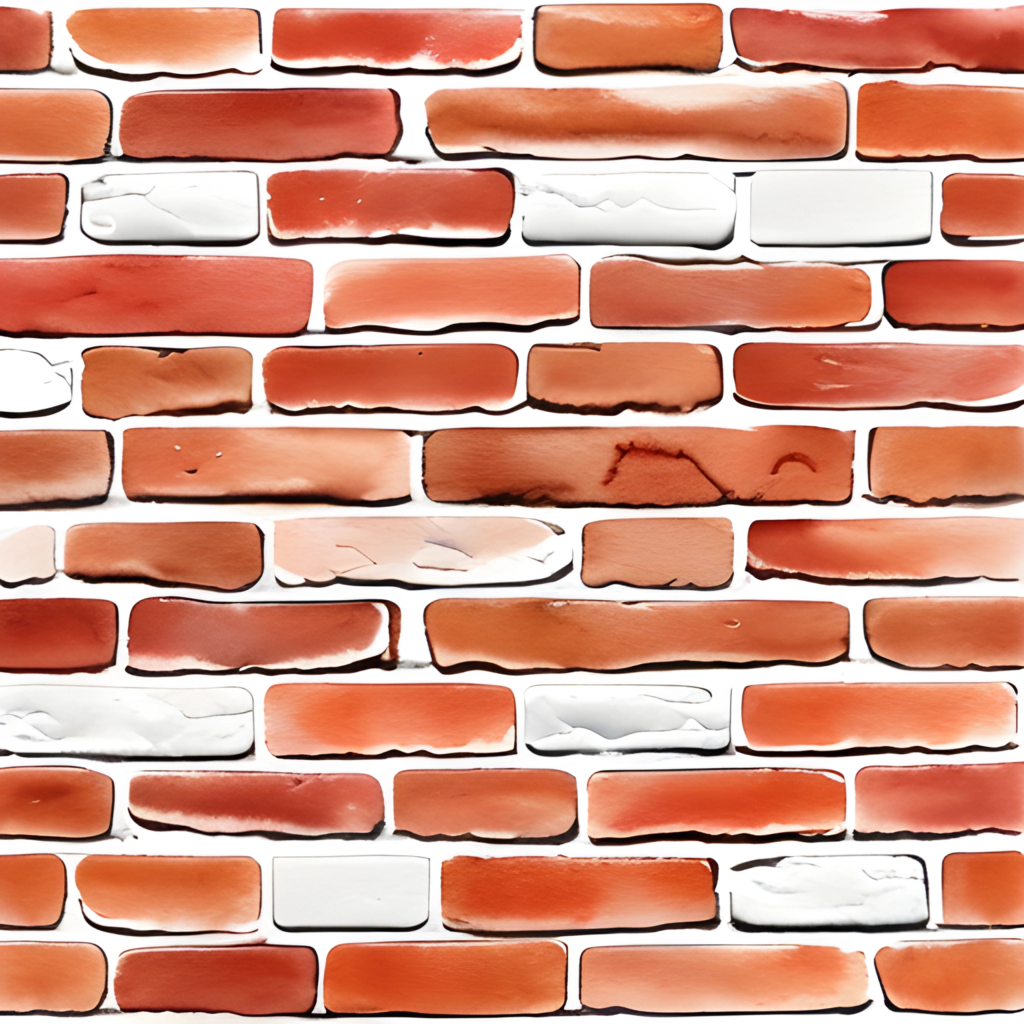 a brick wall with a red and white design on it