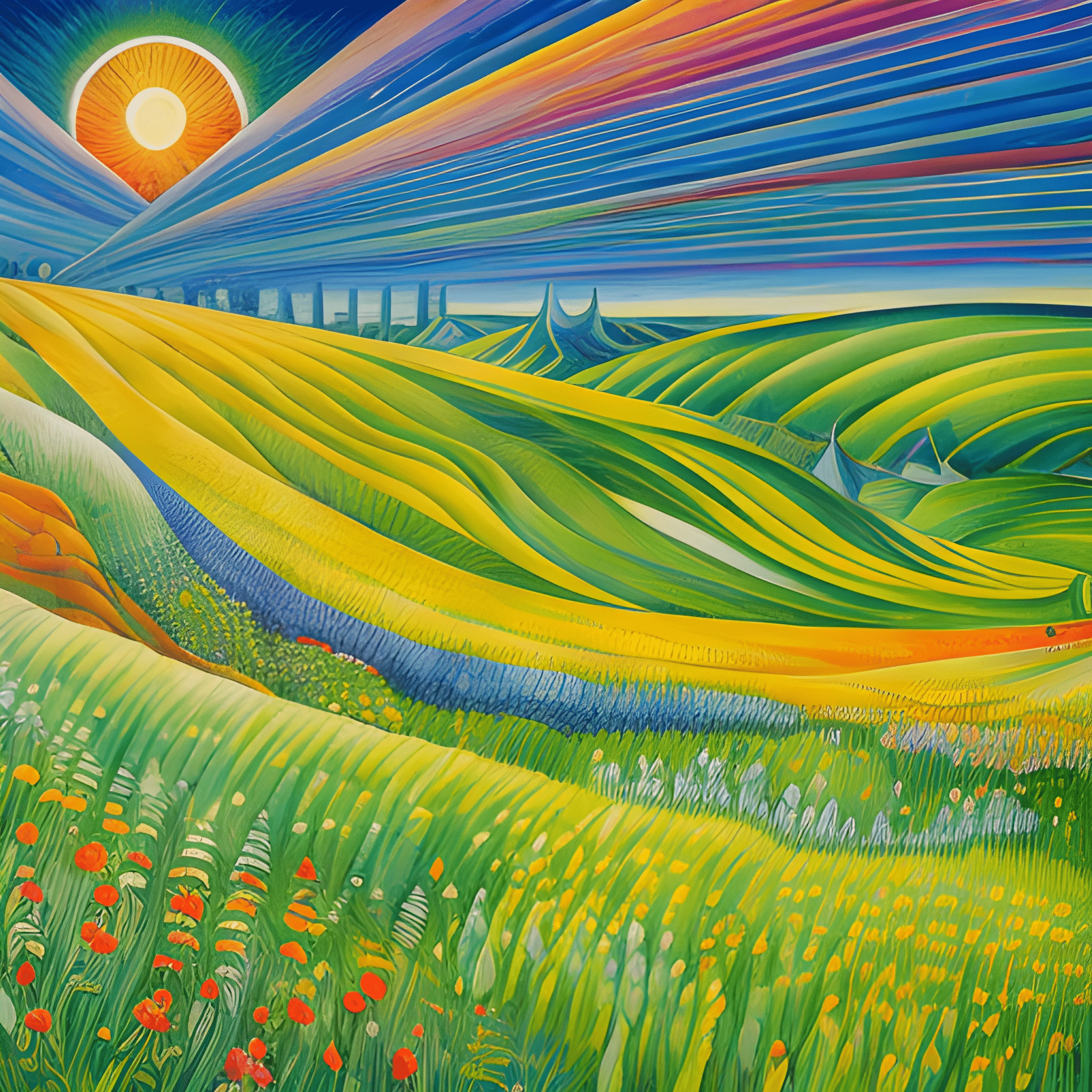 Colorful Surreal Landscape Painting - Free Download - AI Scribbles