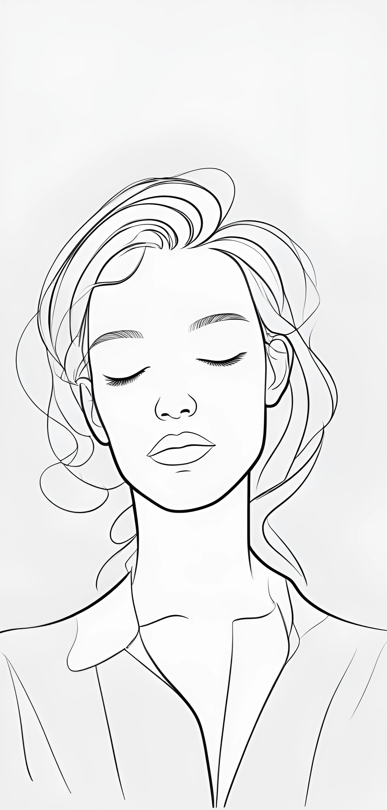 Portrait Line Background Serene Portrait Line Art - Free Download - AI Scribbles