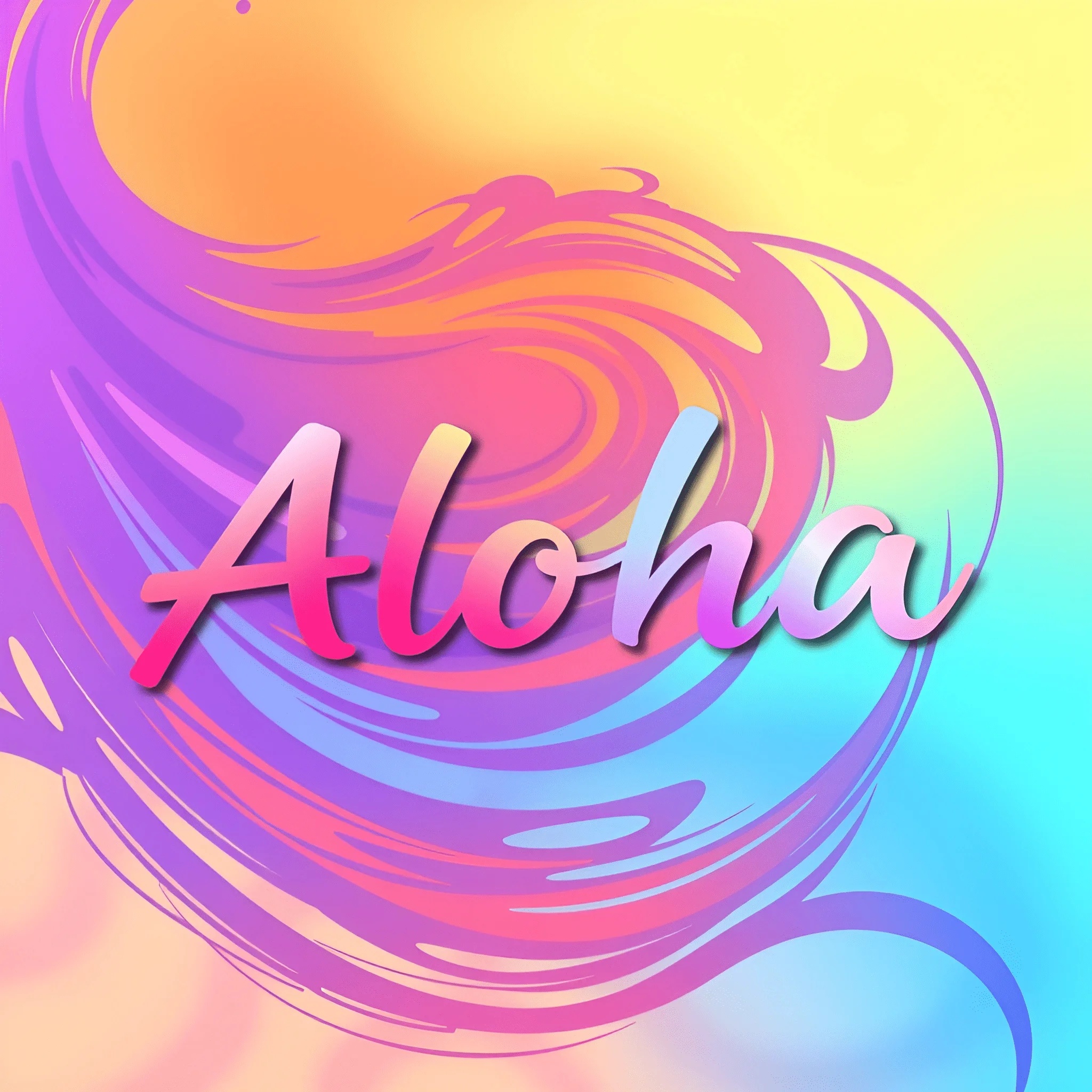 Aloha Text Box Aloha Text Design in Abstract Background - Free Download - AI Scribbles