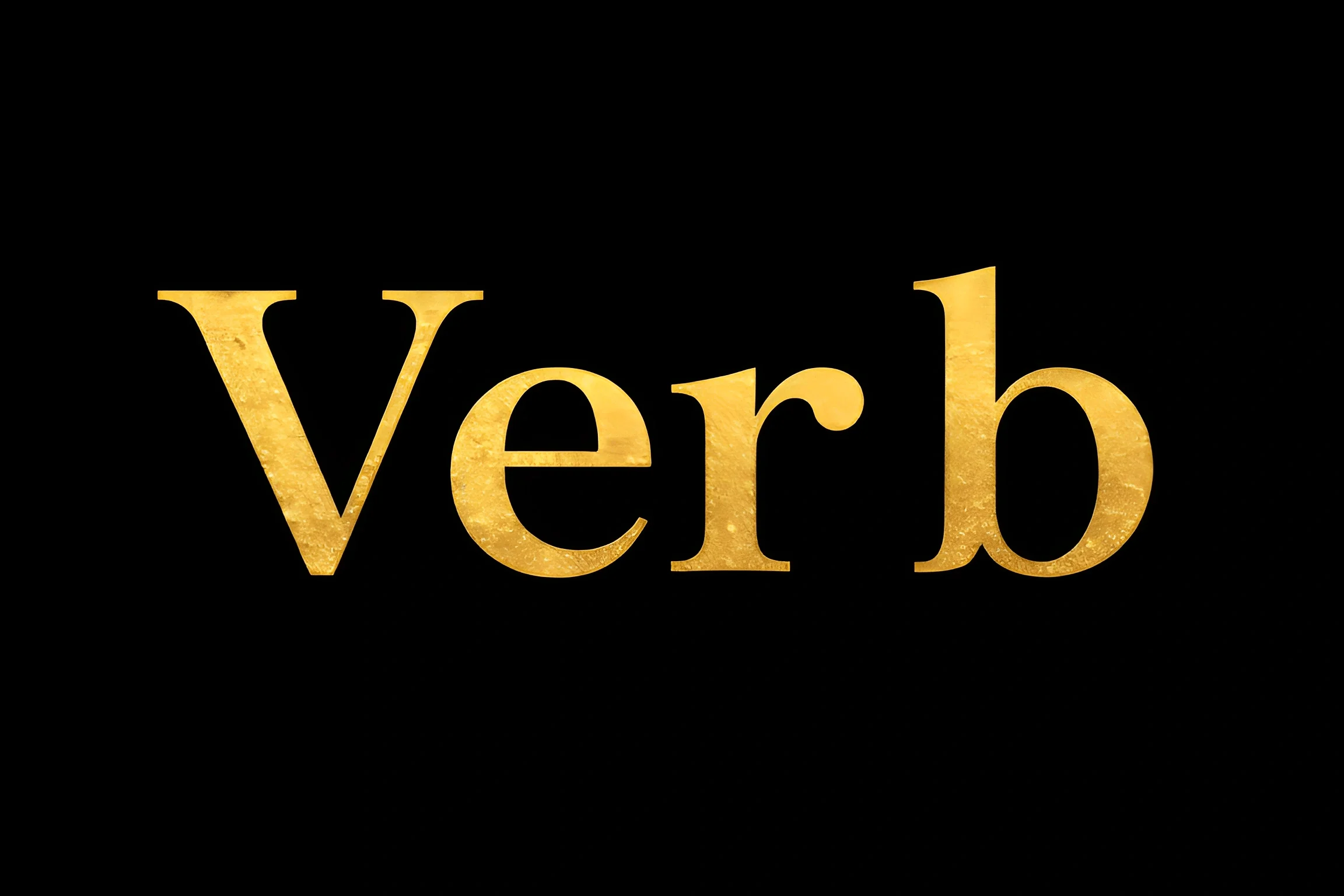 Verb Text Design Golden Verb Text On Black Background - Free Download - AI Scribbles