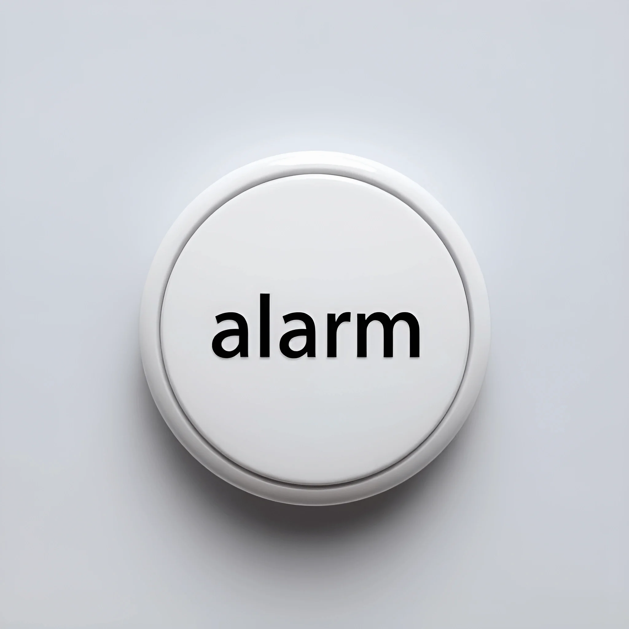 White Alarm Button with Black Text - Free Download - AI Scribbles