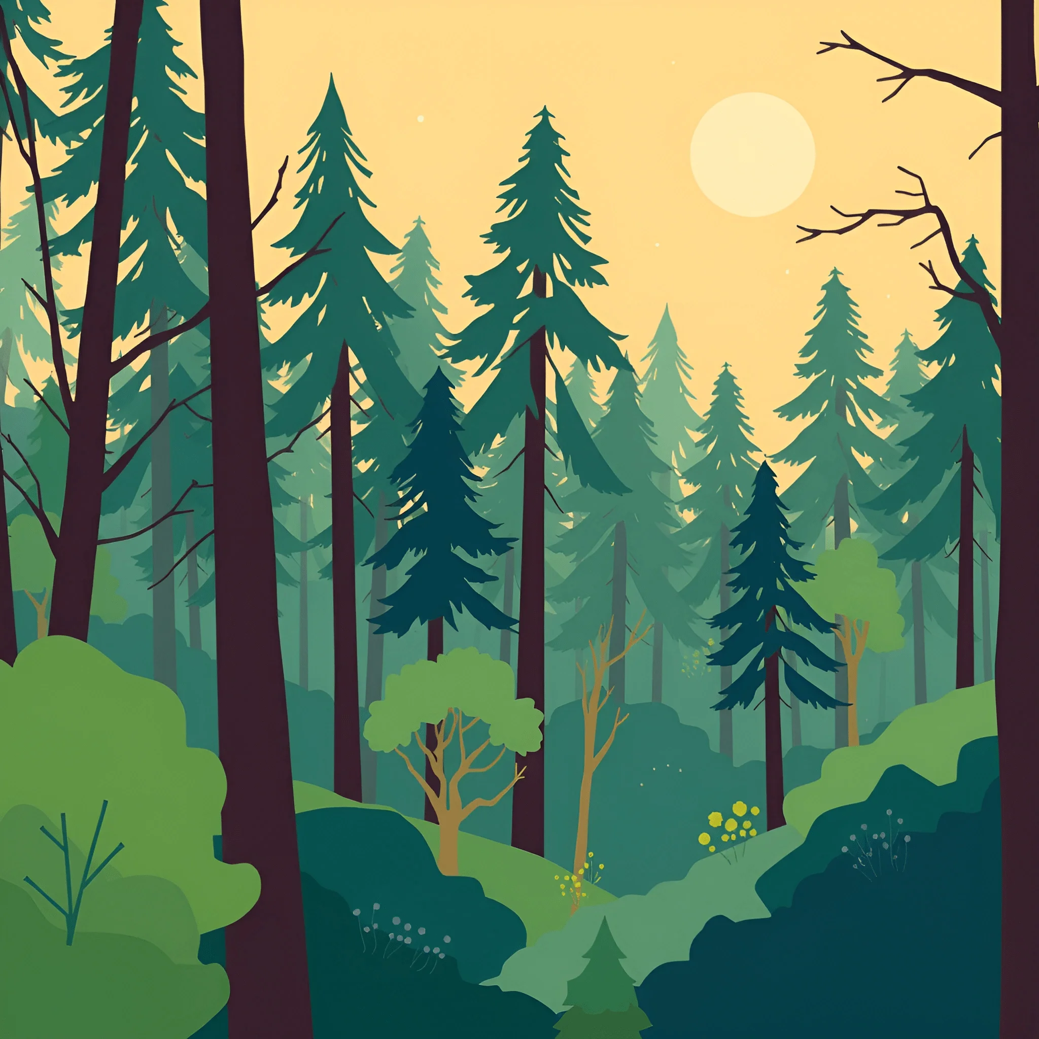 Forest Stylisation Stylized Forest Landscape - Free Download - AI Scribbles