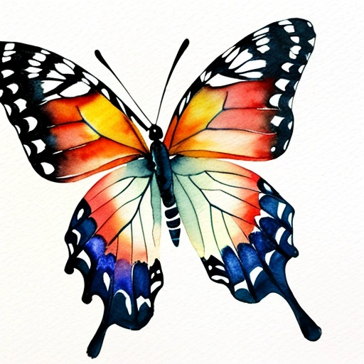 butterfly painting of a colorful butterfly with black and white spots
