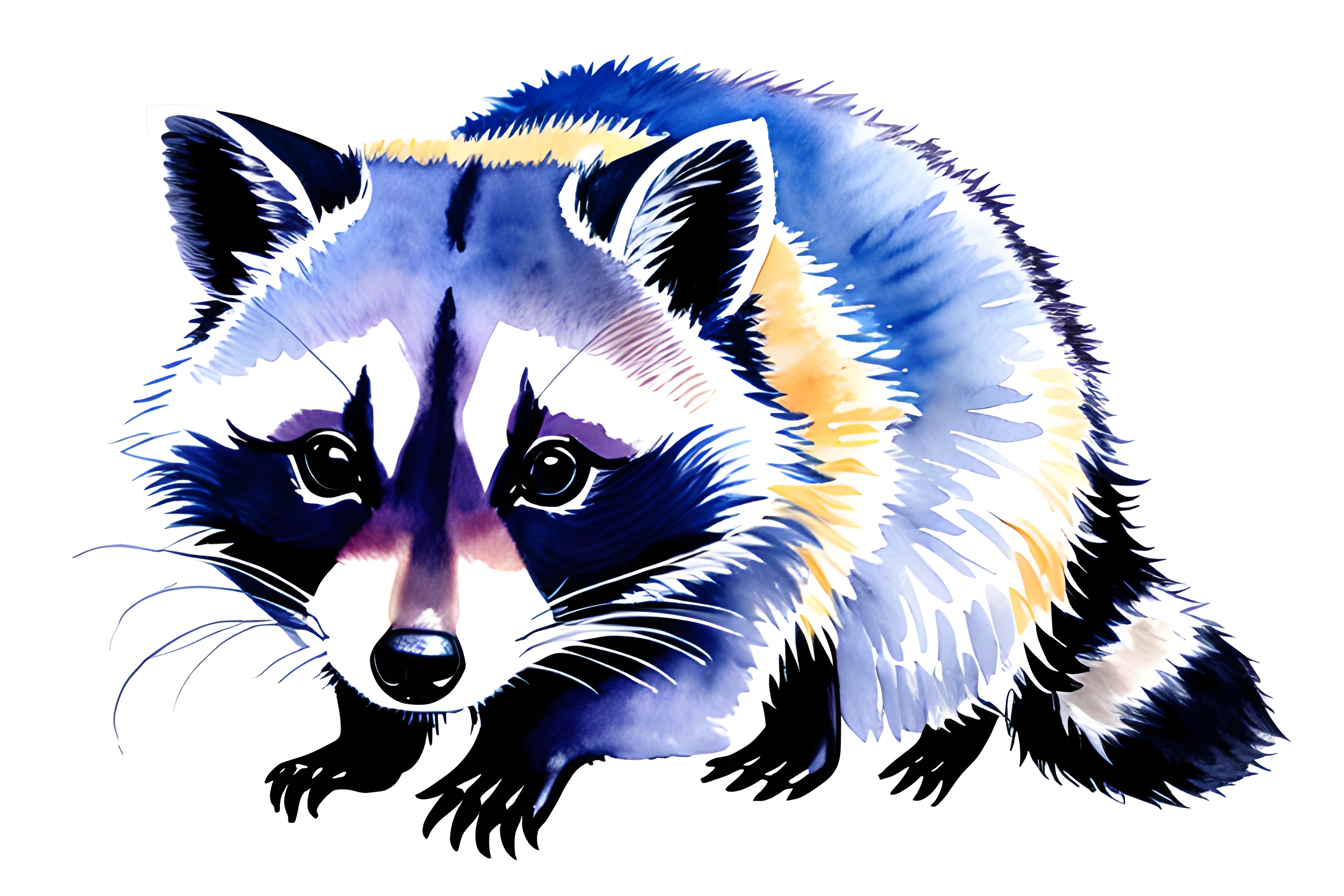 Watercolor Raccoon Art - Free Download - AI Scribbles