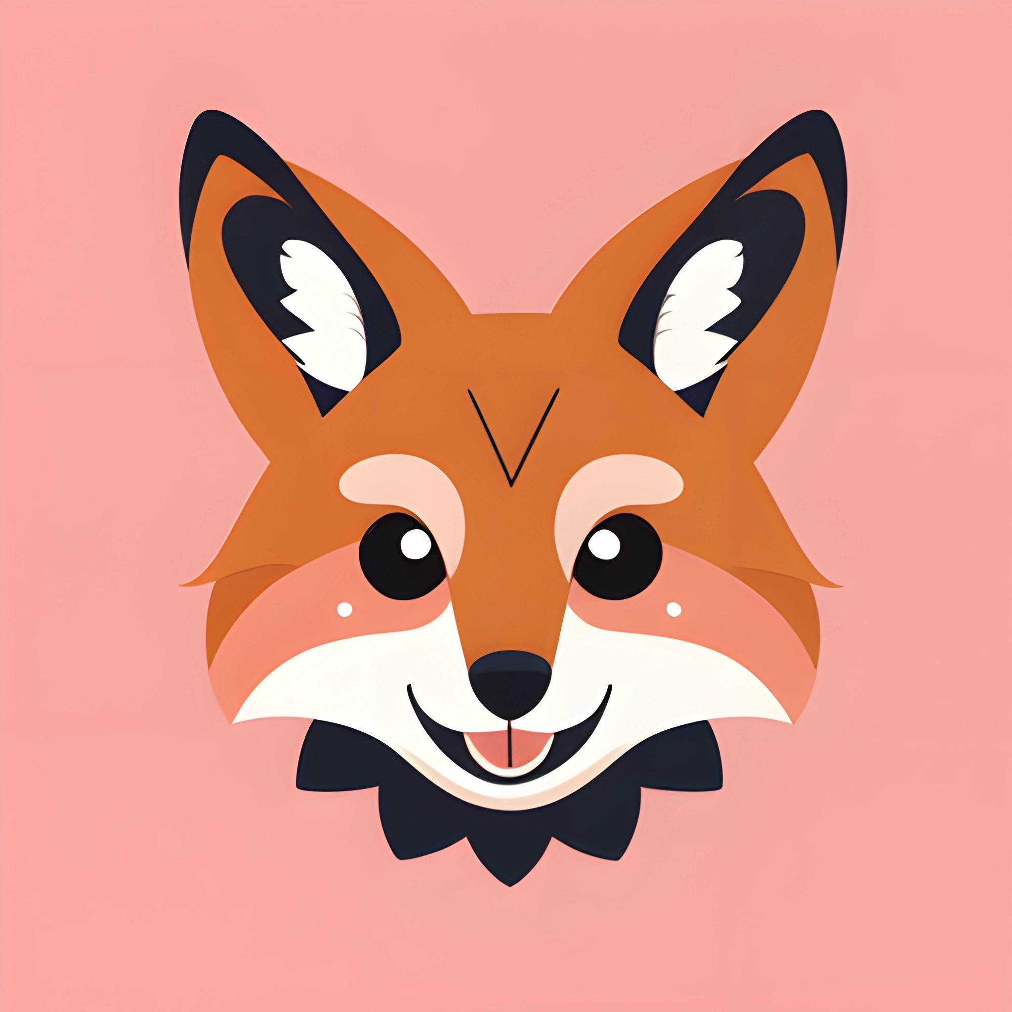 a cartoon fox with a bow tie on a pink background