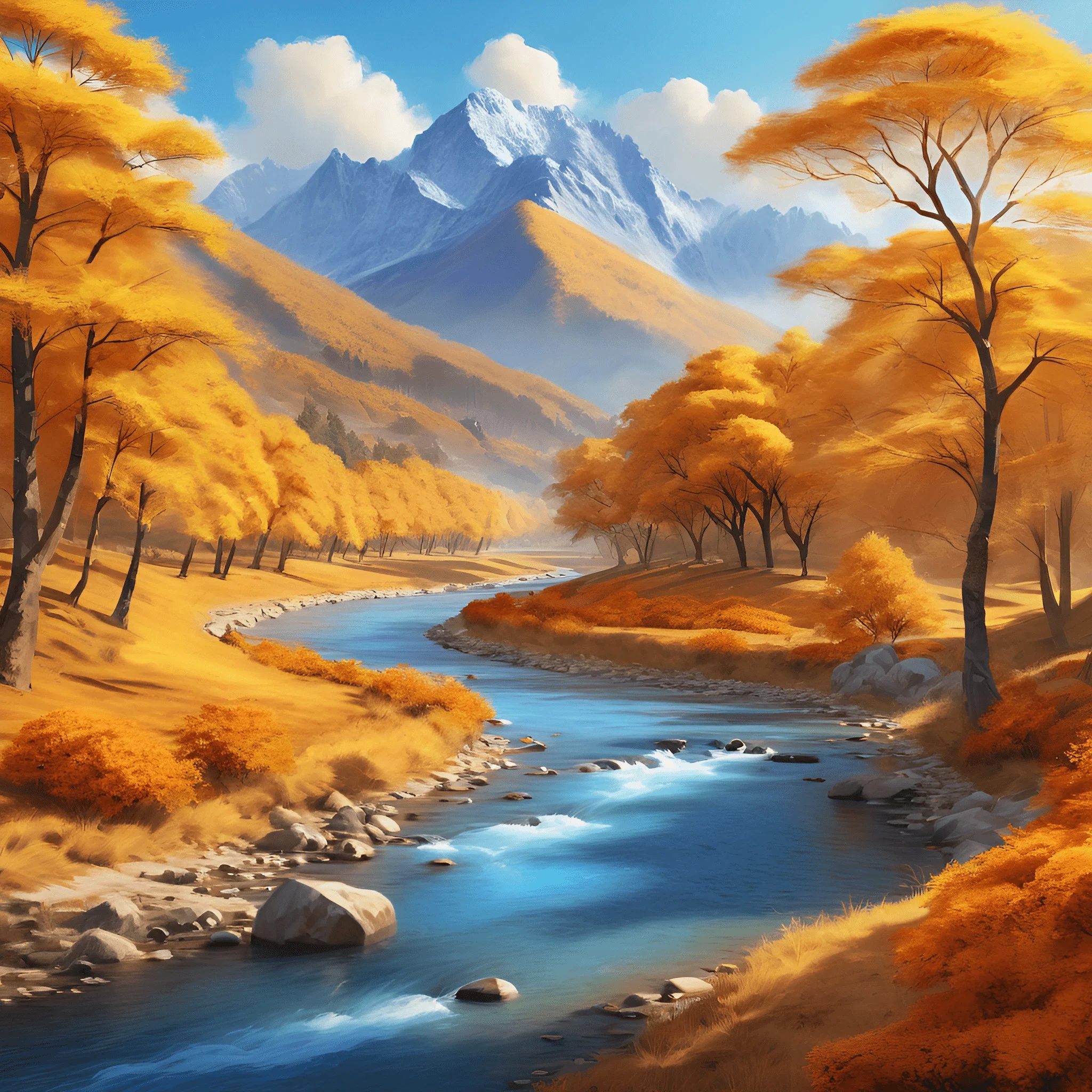 Autumn River Landscape - Free Download - AI Scribbles