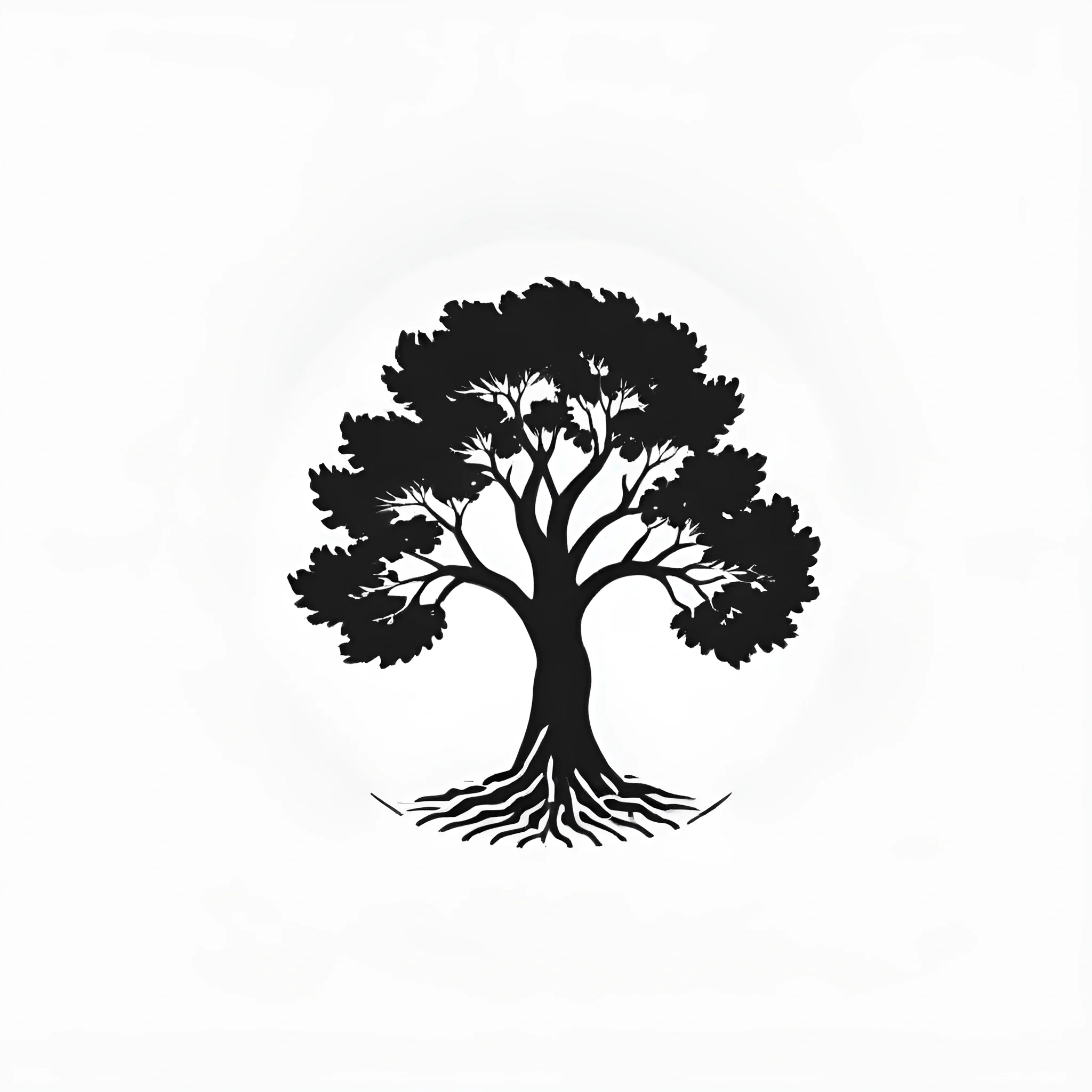 Scribbles Roots Black Silhouette of a Tree with Roots - Free Download - AI Scribbles