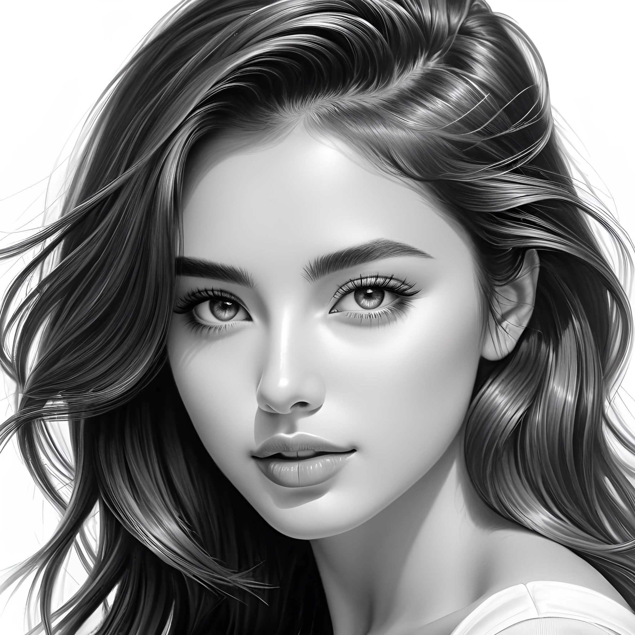 Stunning Black and White Portrait of a Young Woman - Free Download - AI ...